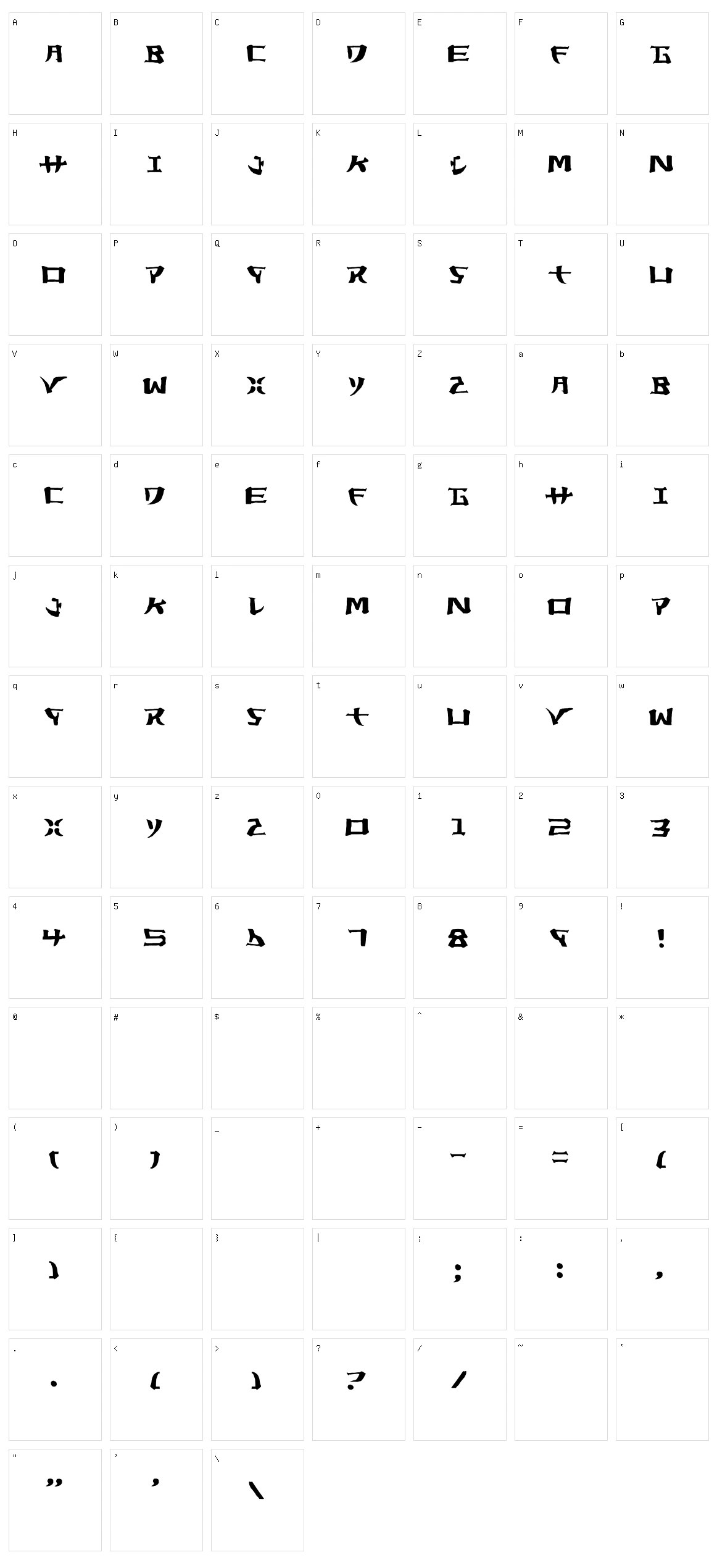 Yorstat Character Set