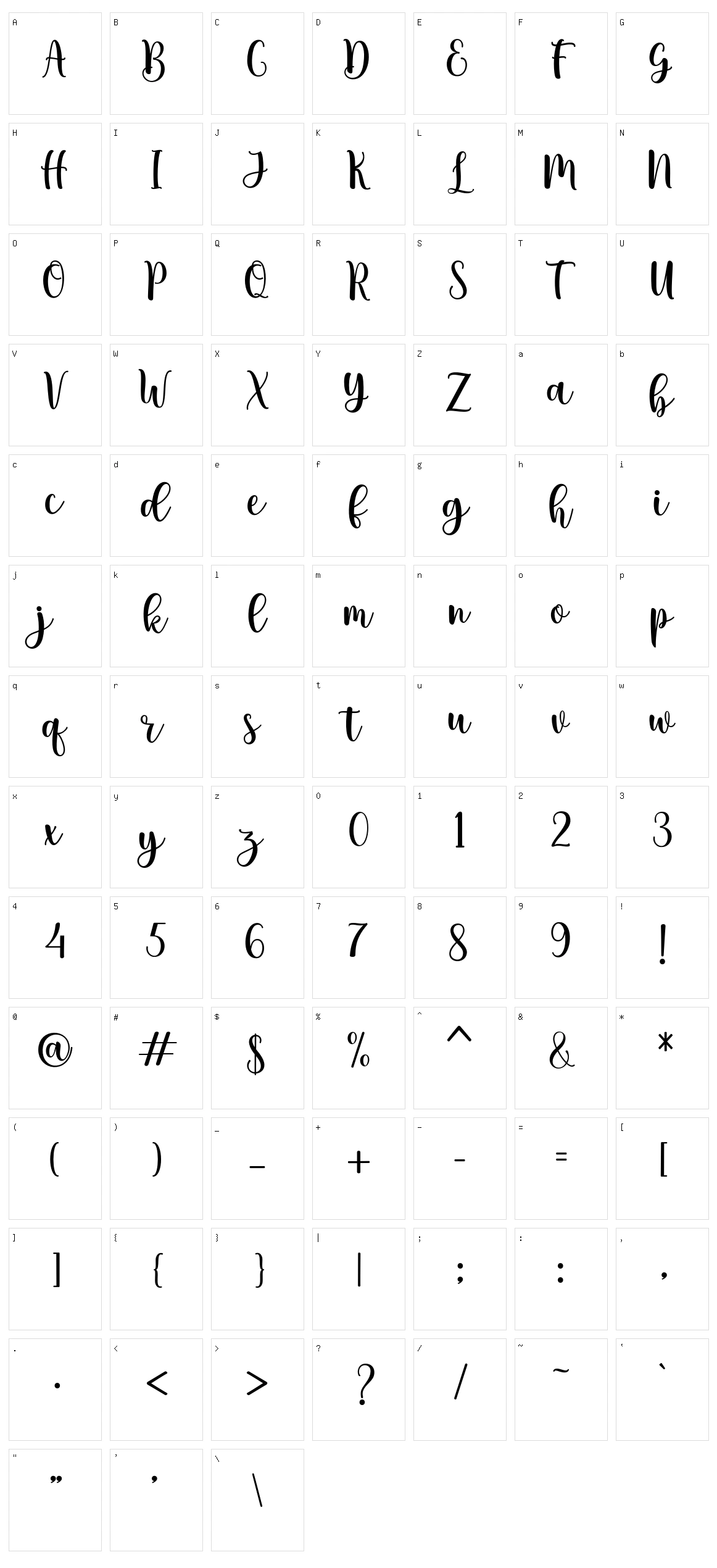 Christy Character Set