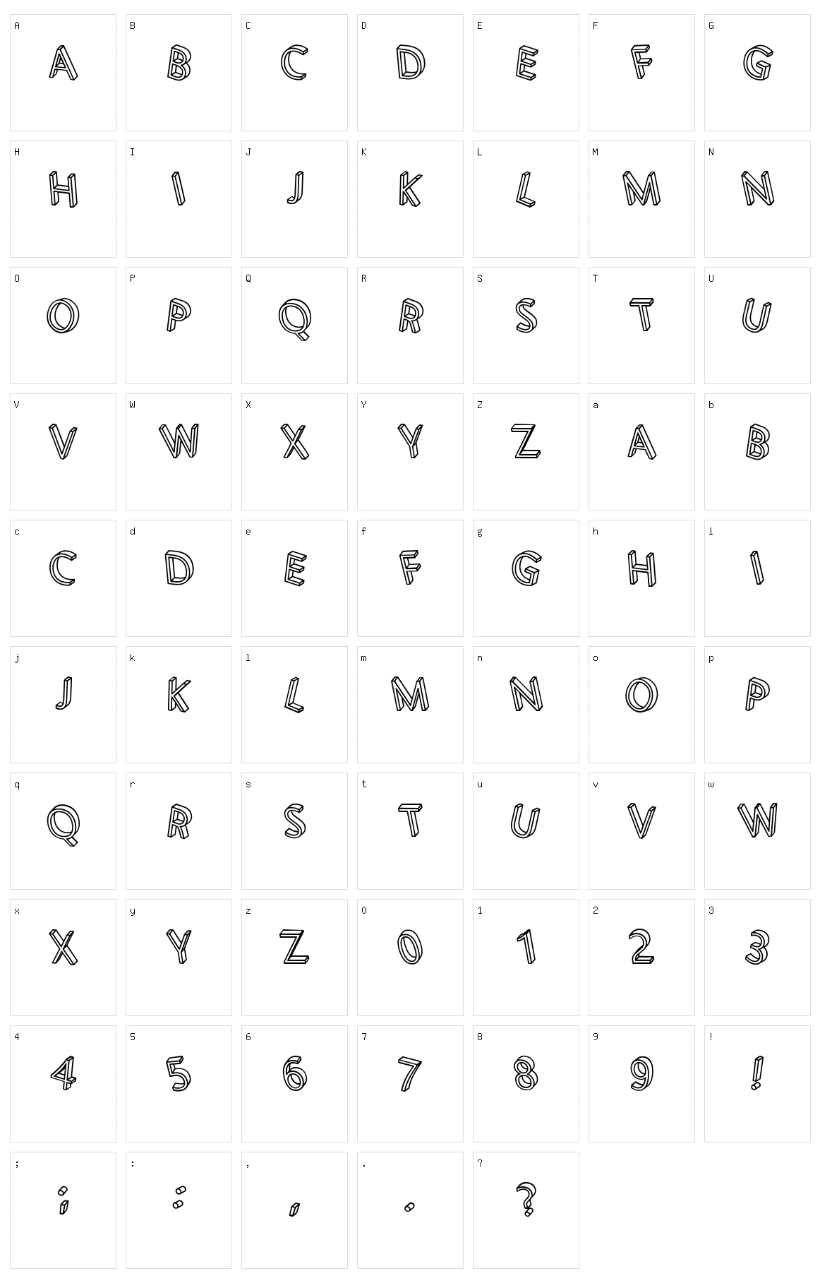 3D Letters Character Set