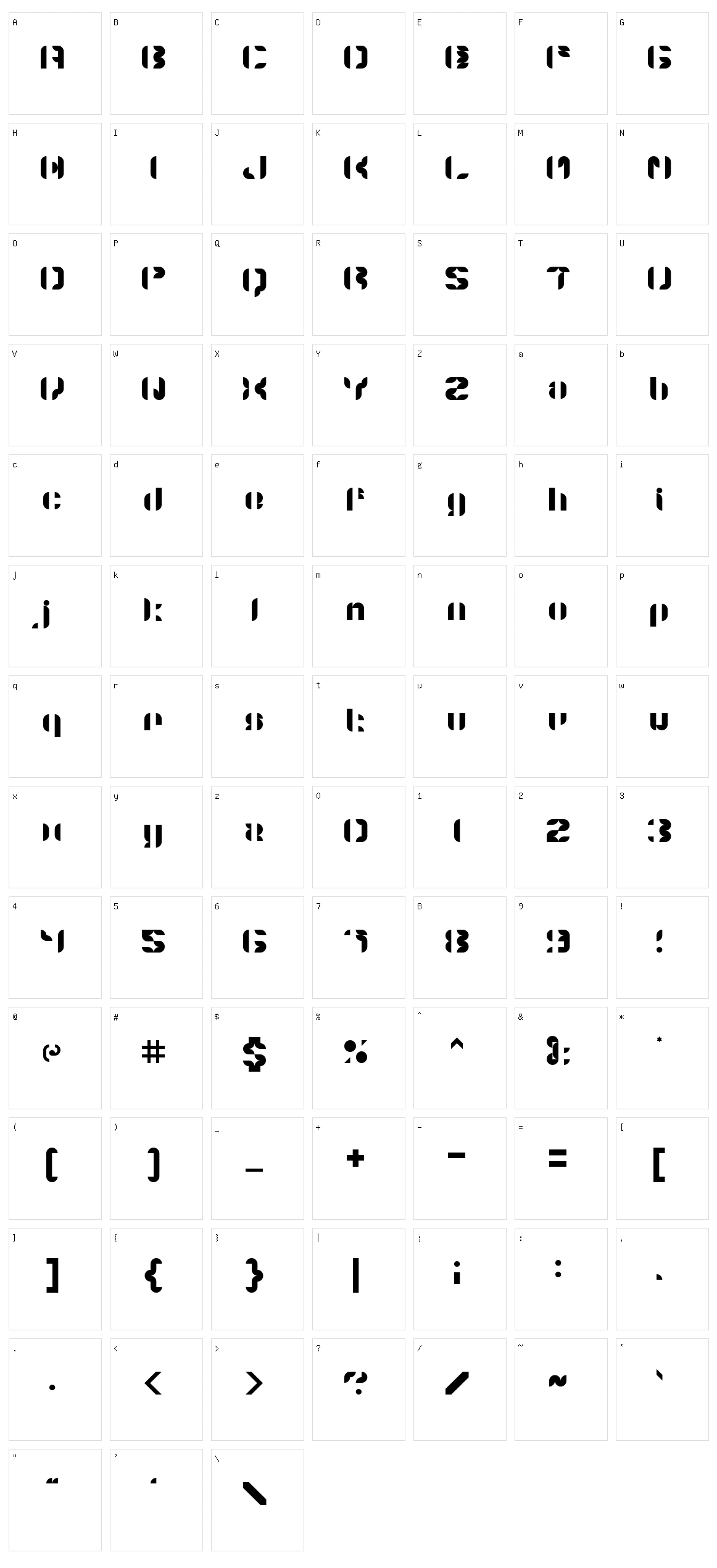 5 Structonix Character Set