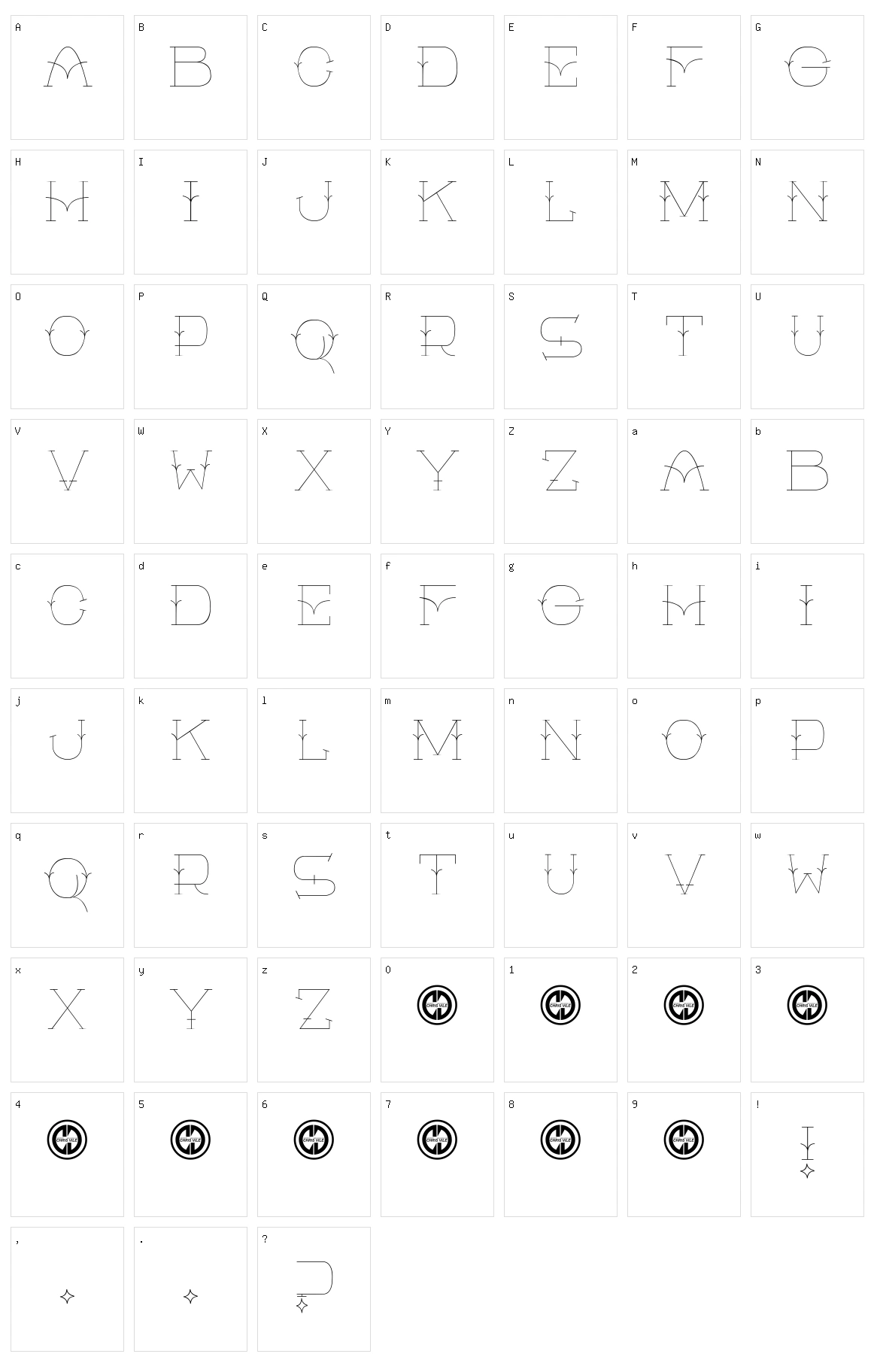 A Glimpse Character Set