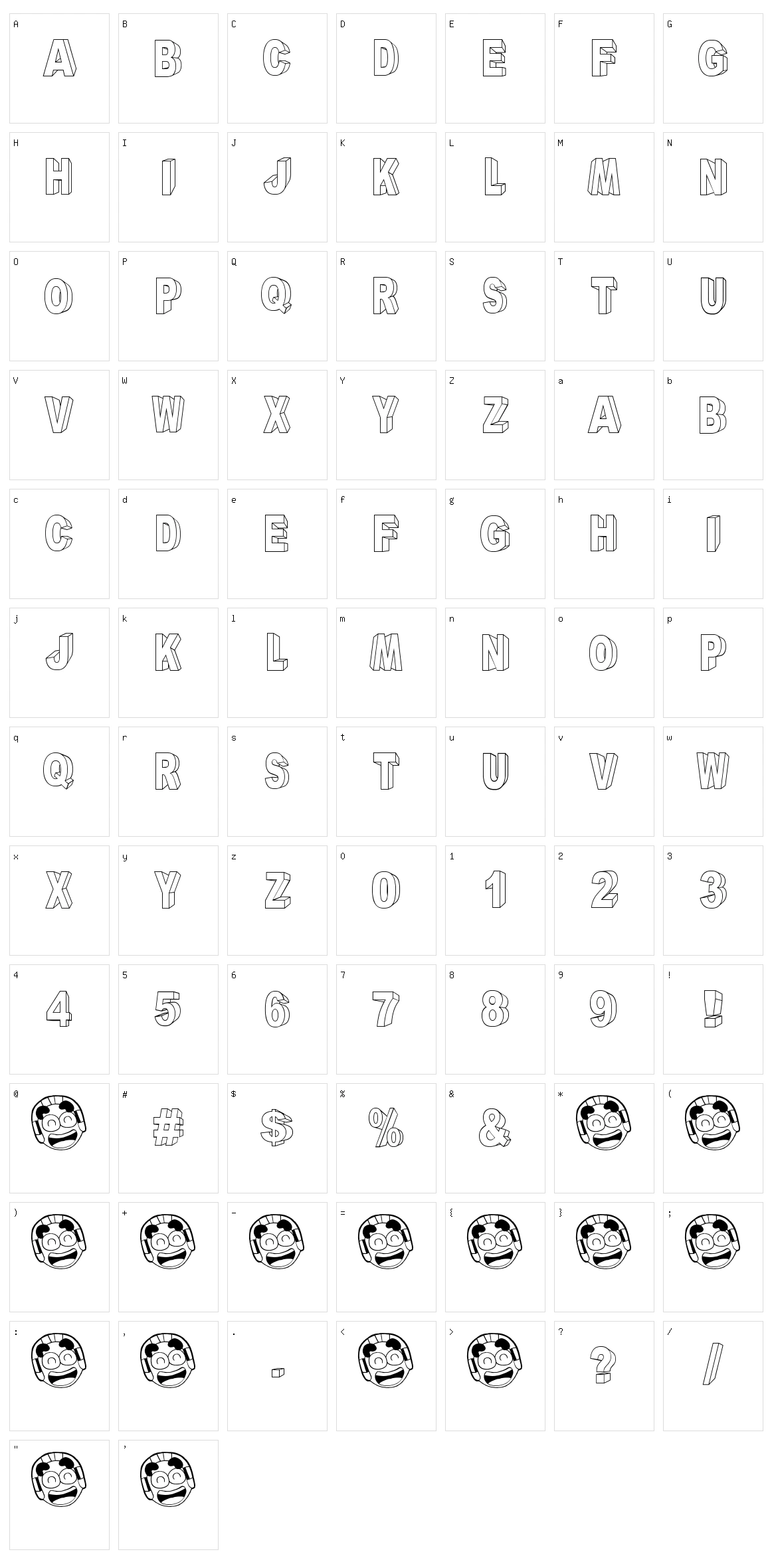 A Ryal Black Block Character Set