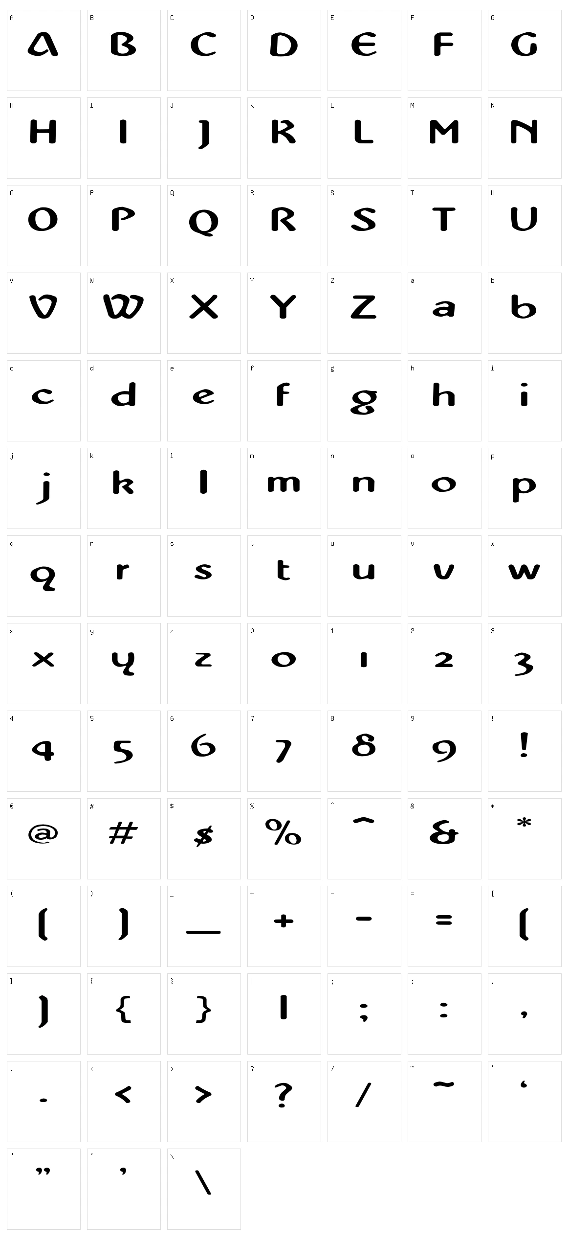 Abbey Character Set