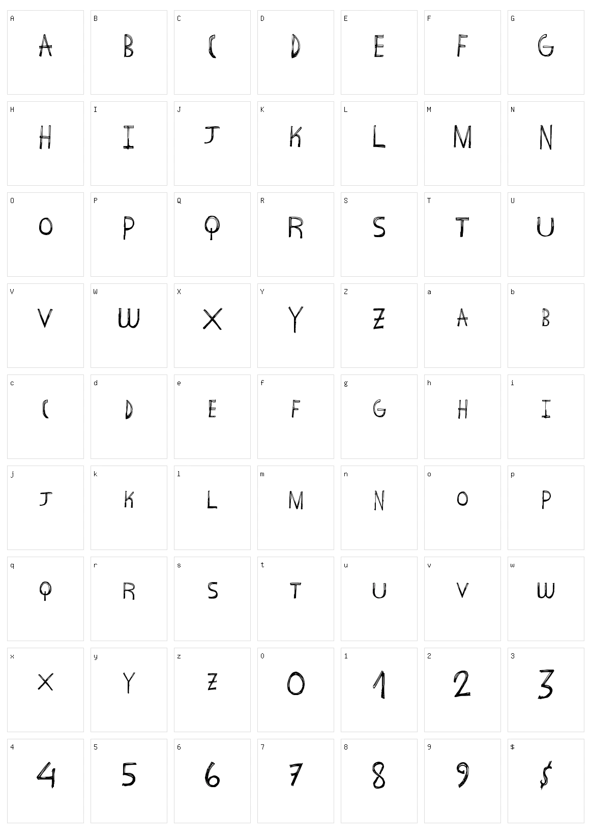 Above Ground Character Set