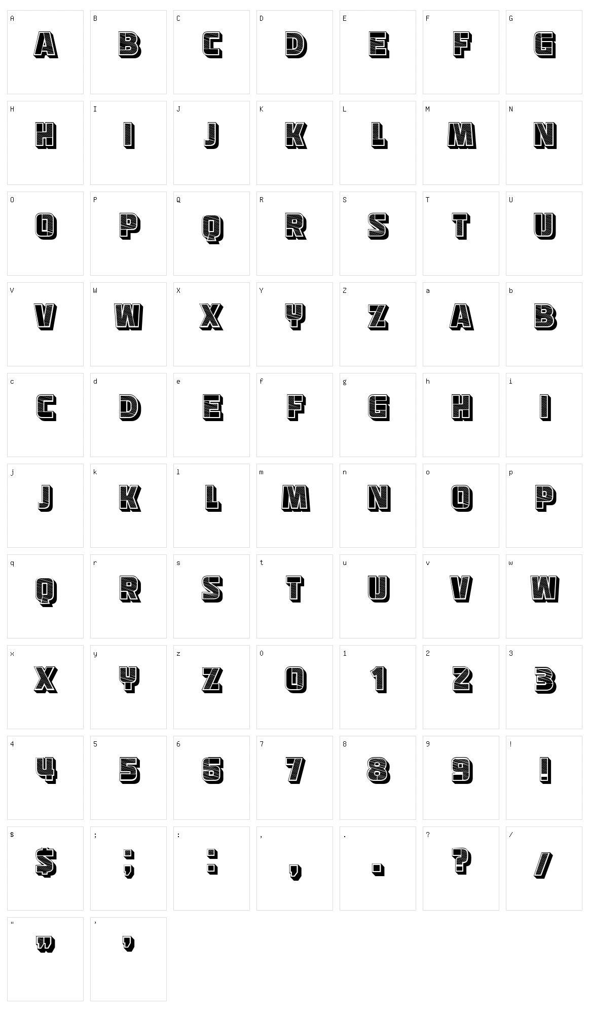 Abstract Blocks Character Set