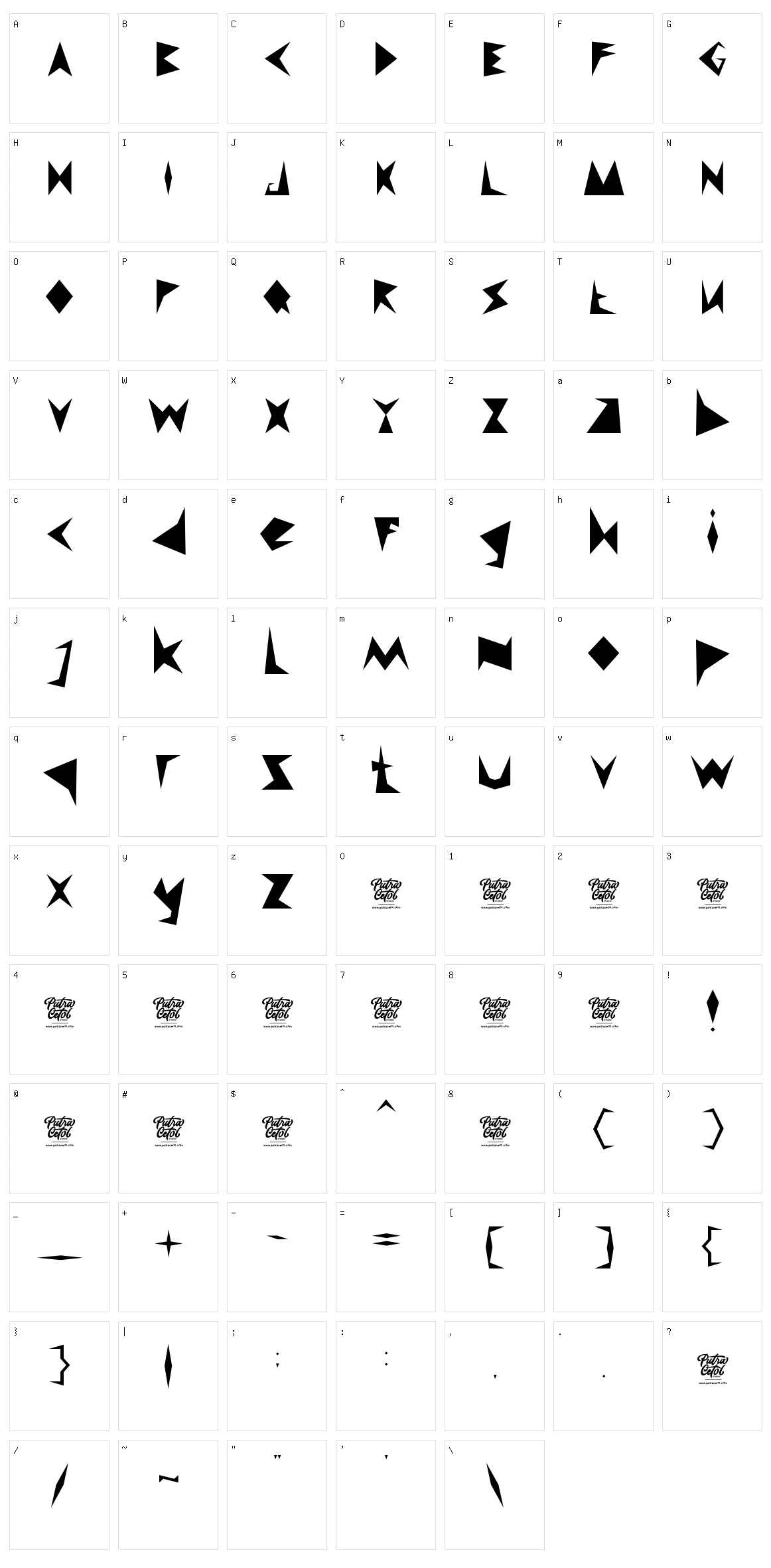 Abstract Style Character Set