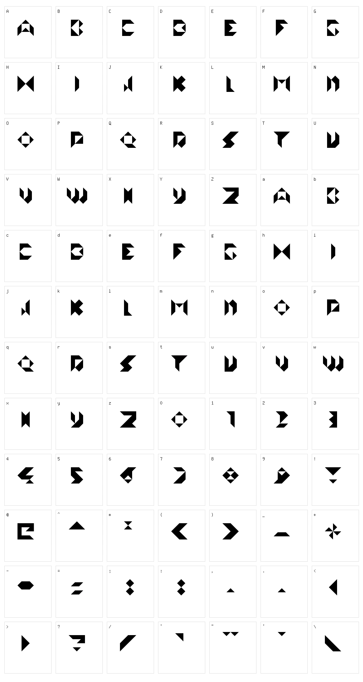 Abstractus Character Set