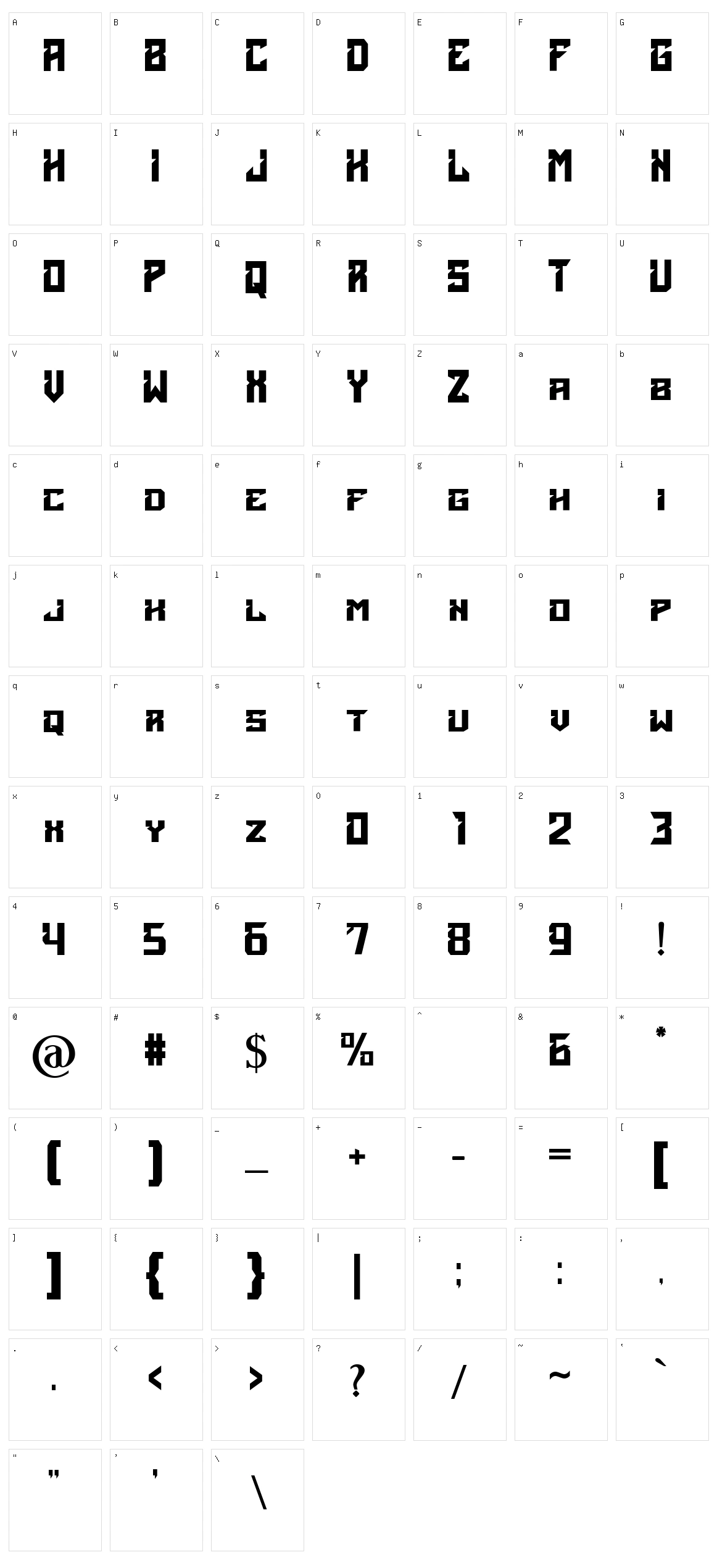 Acients Character Set