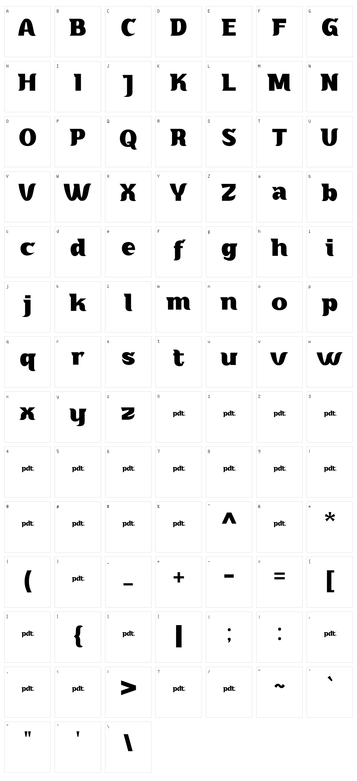 Adahi Character Set