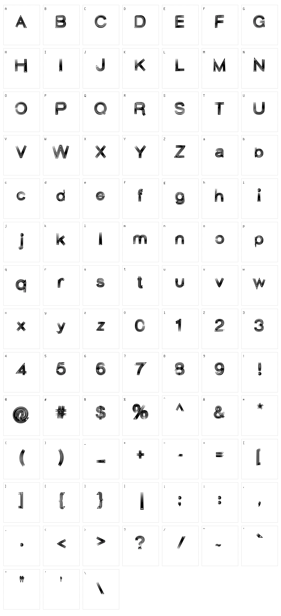 Aesthetica Character Set