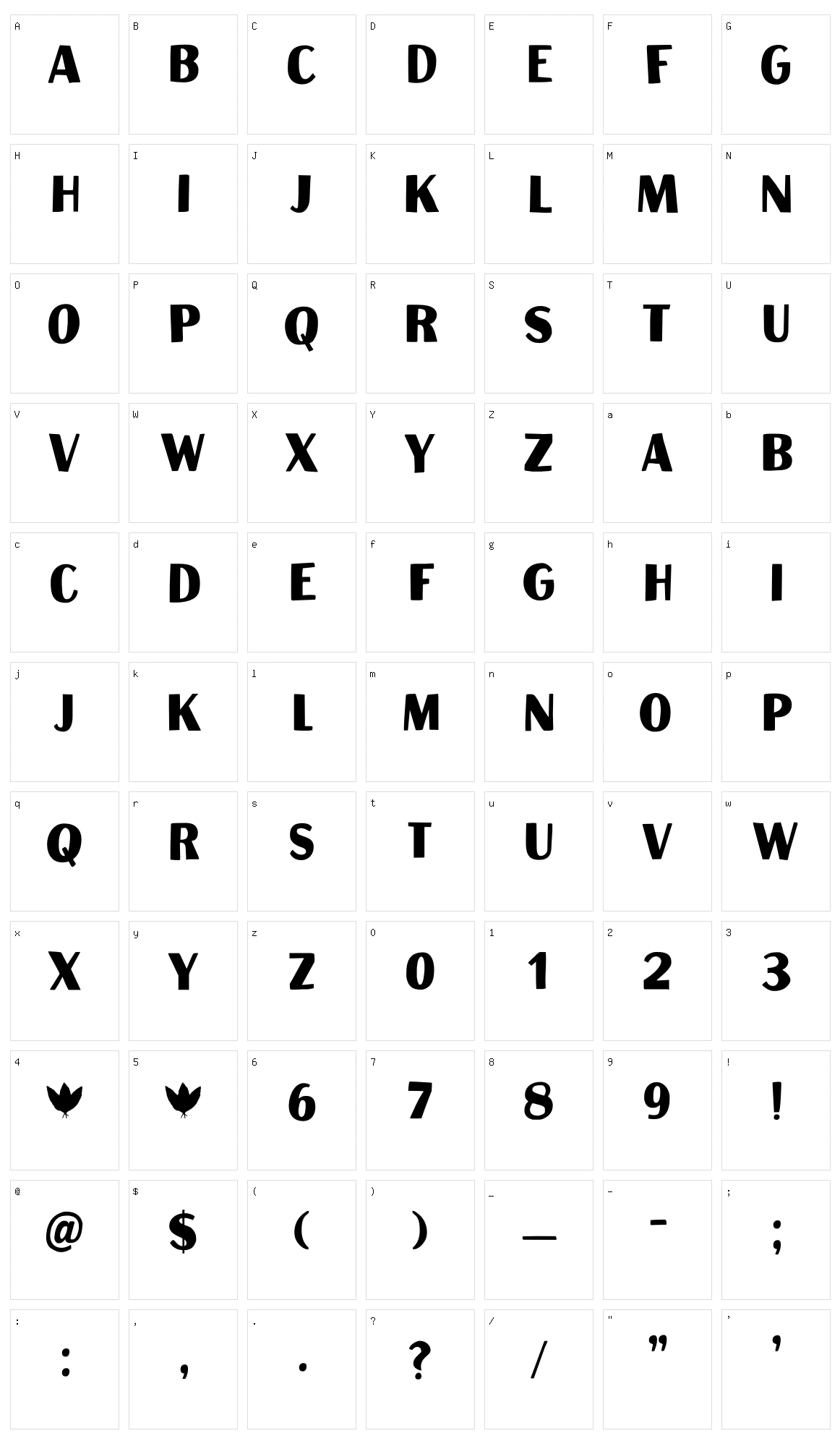 Aficionado Character Set