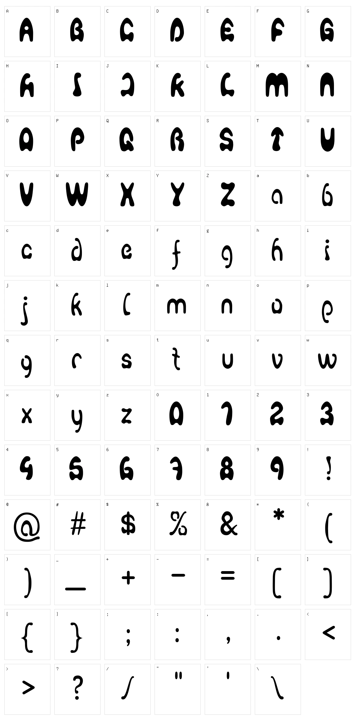 Agafont Character Set