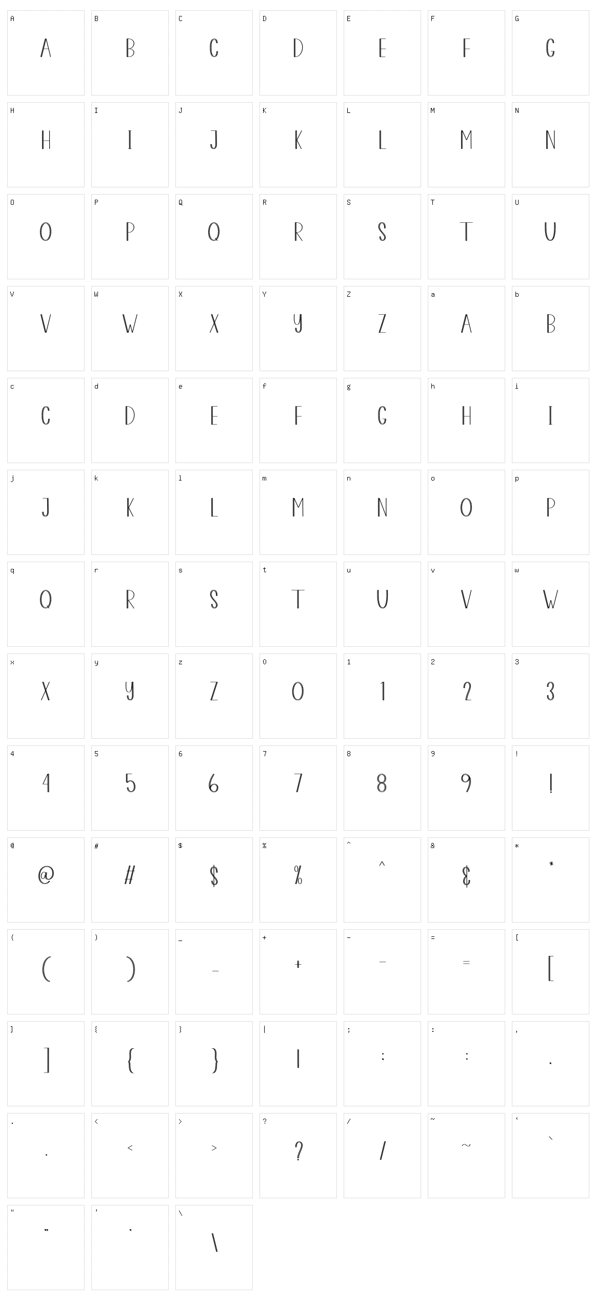 Presure Character Set