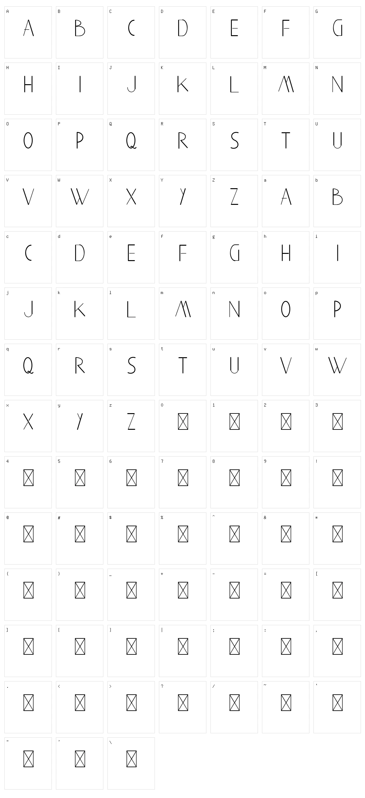 Aghnesta Sans Character Set