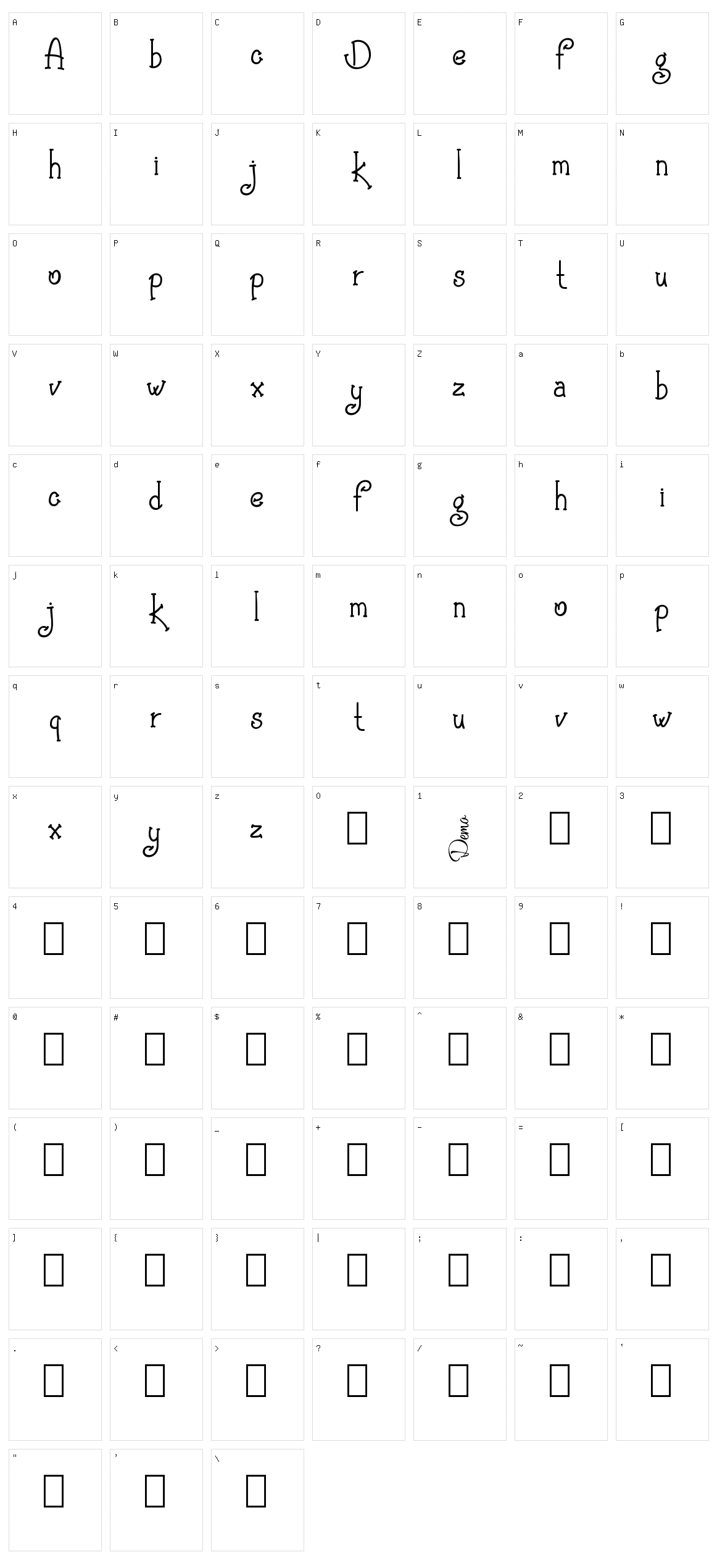 Agrifan Character Set