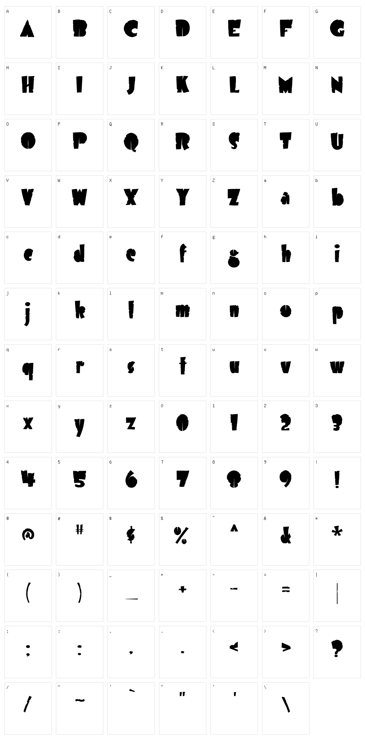 Airmole Character Set