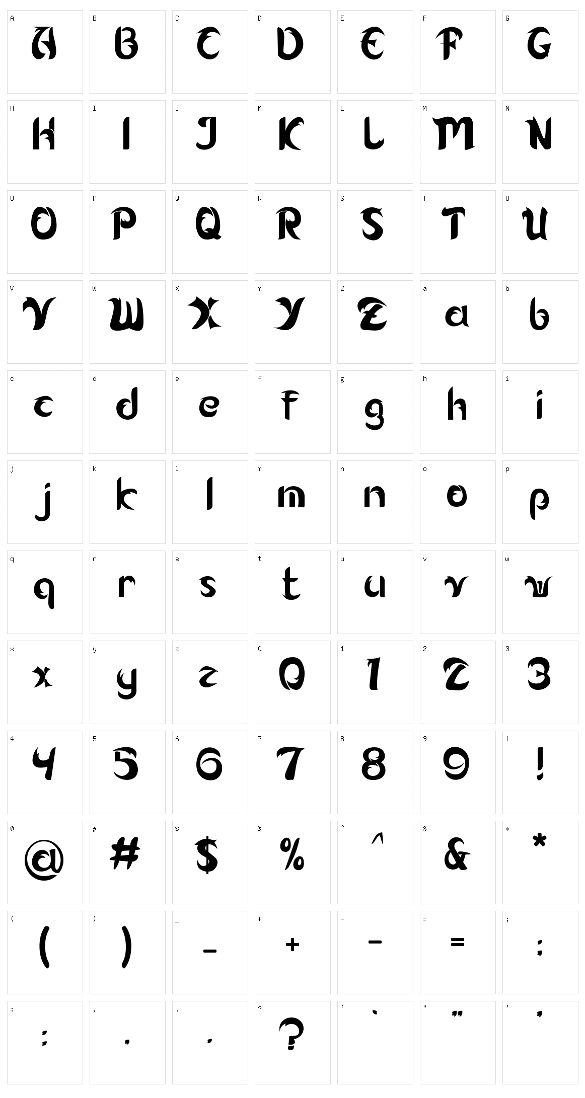 Alamak! Character Set