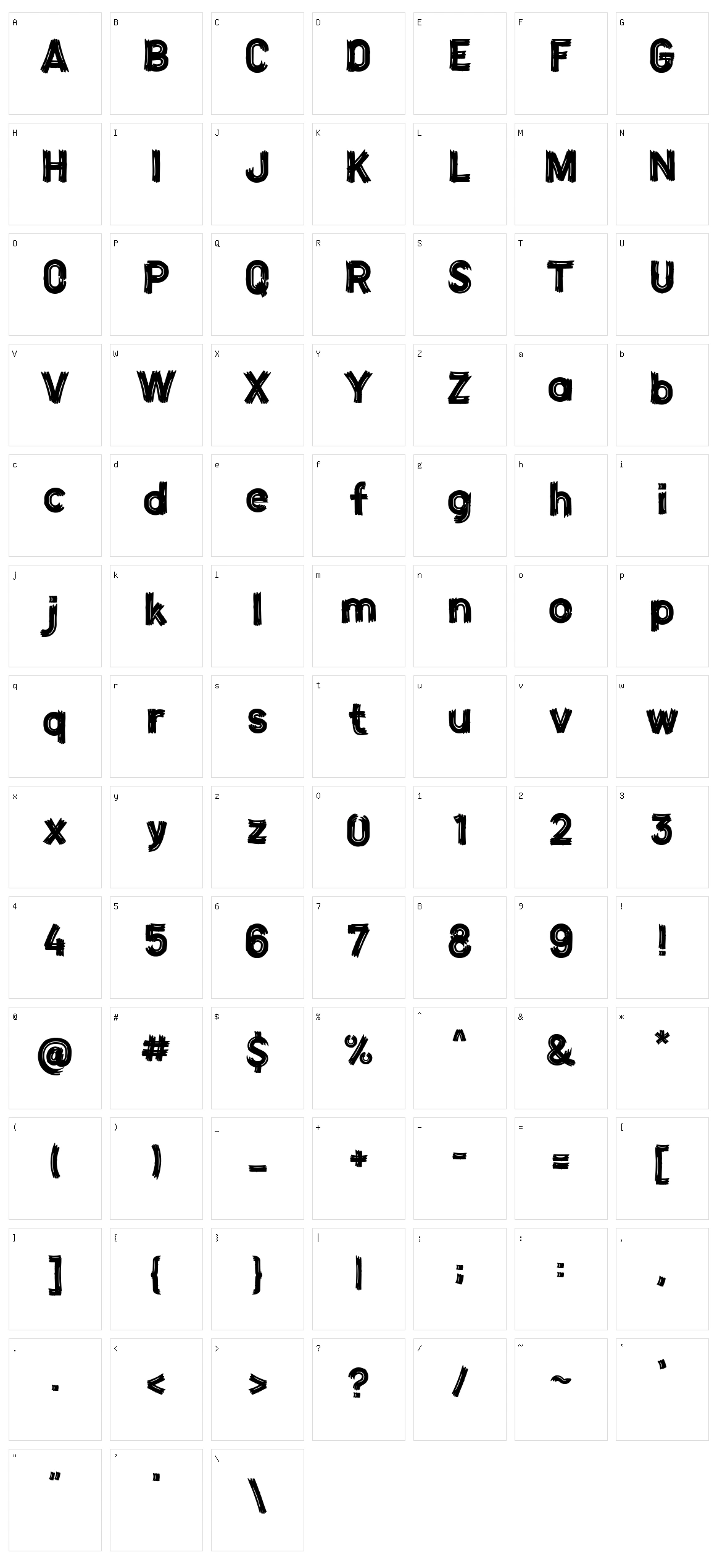 Alexaniri Character Set