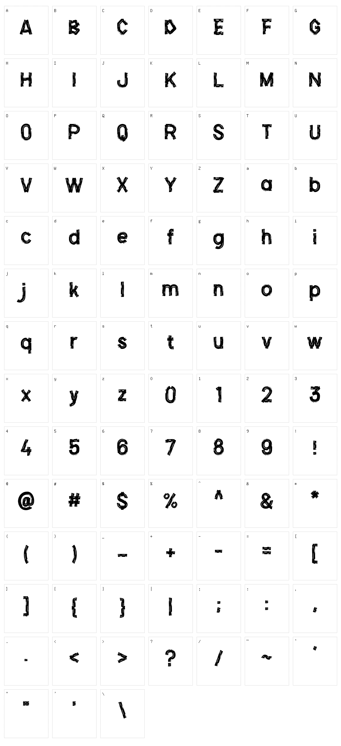 Alexaniri 2.0 Character Set