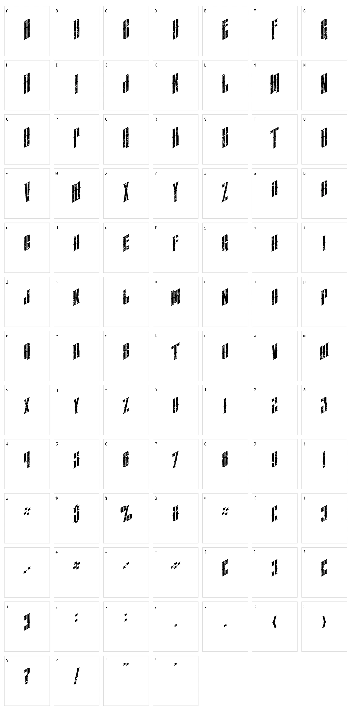 Almanac Character Set