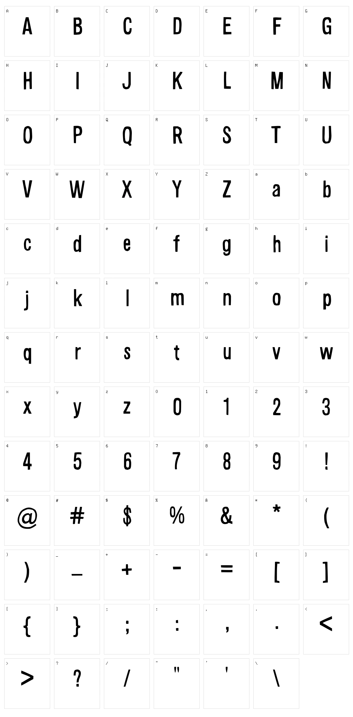 Alsina Character Set