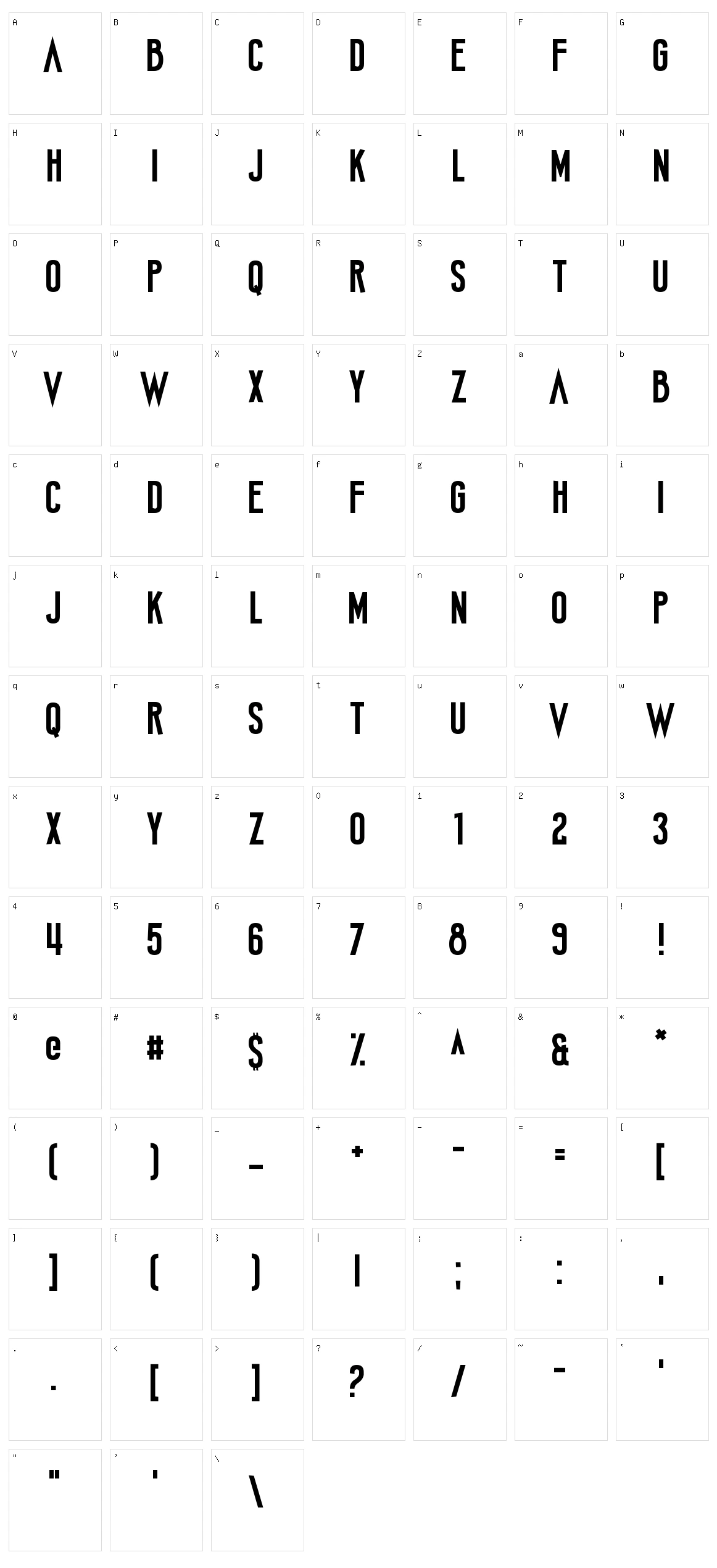 Amateur Camcorder Character Set