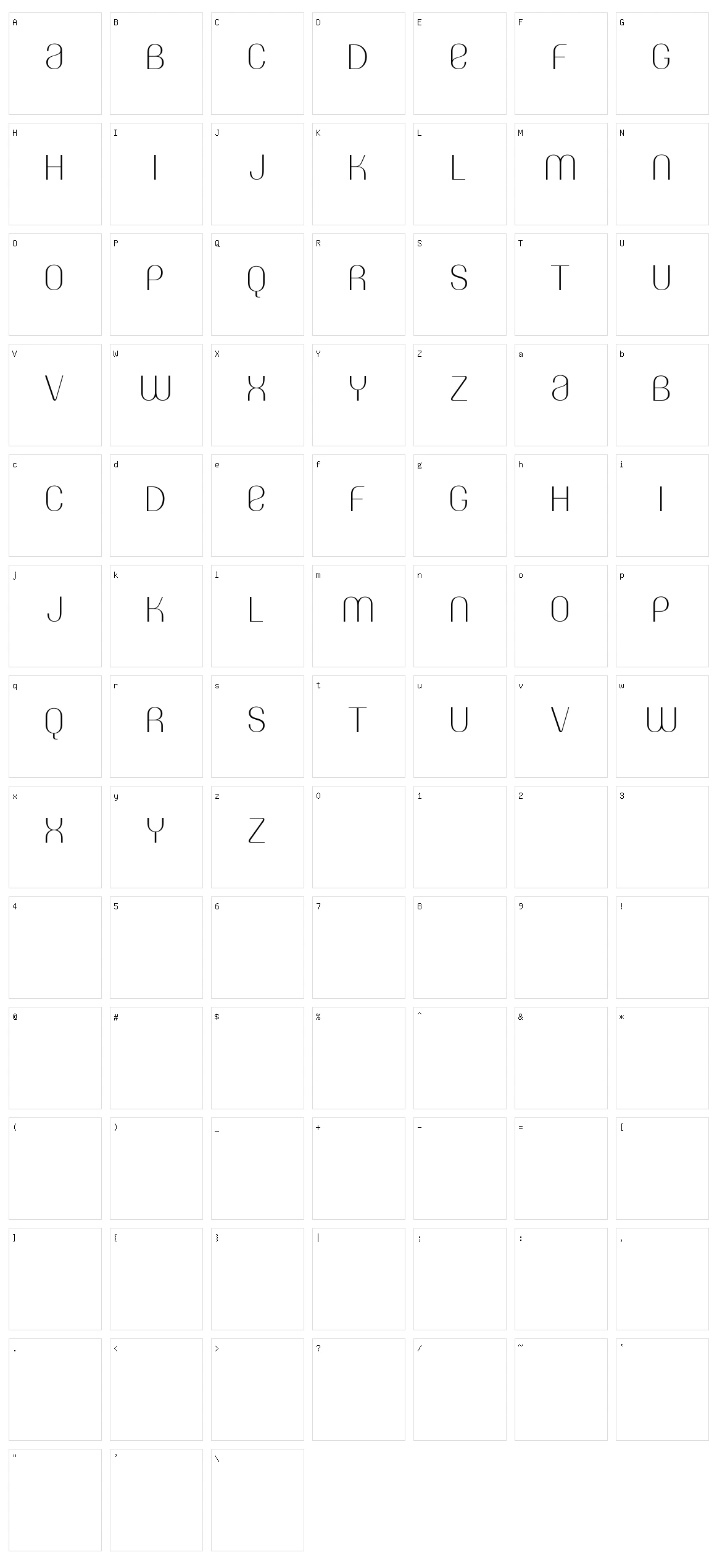 Amin Sina Character Set
