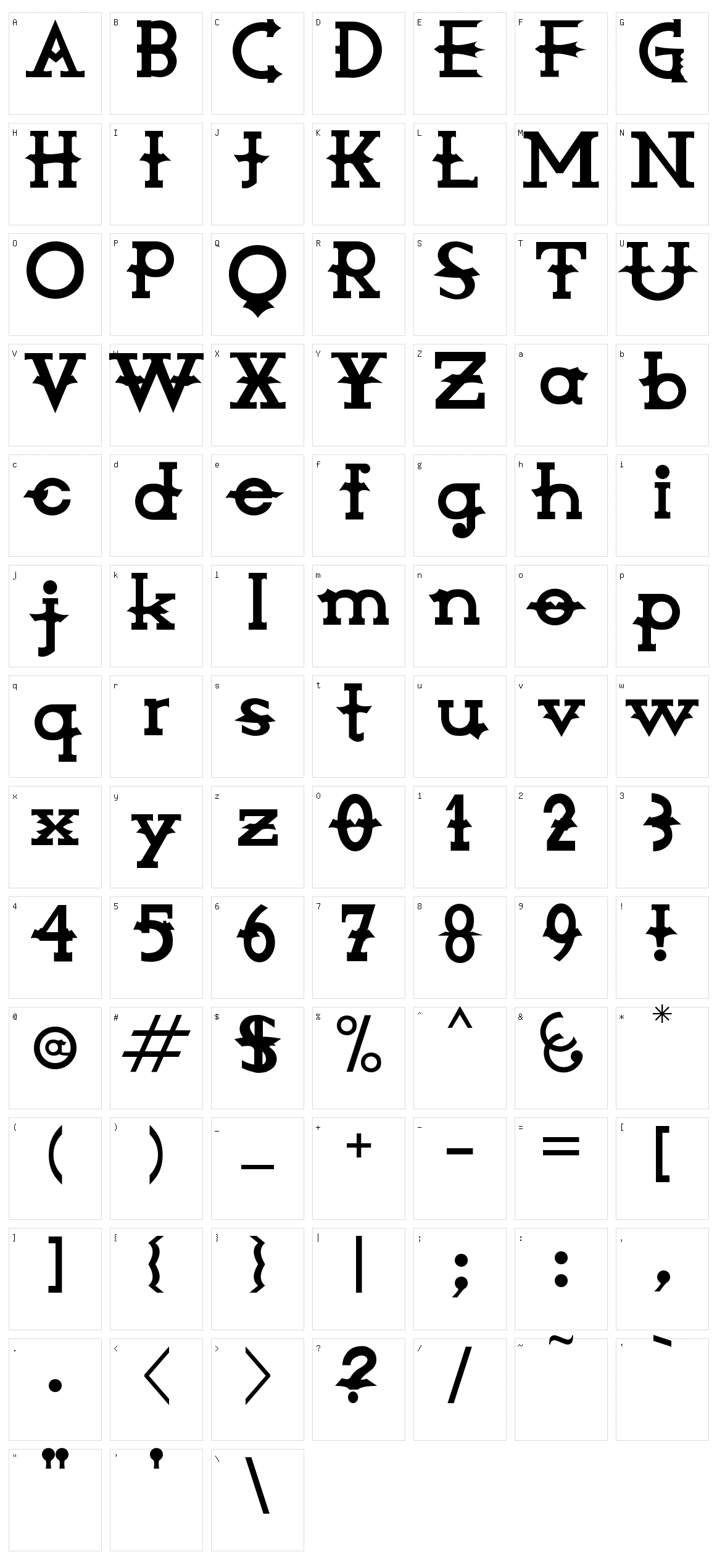 Amorphica Character Set