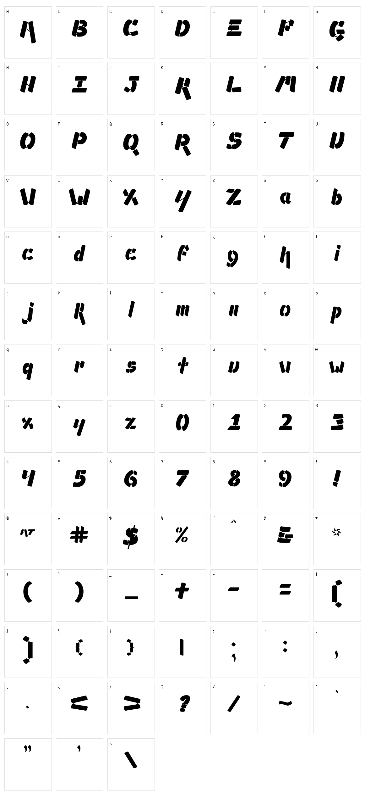 Ampad Character Set