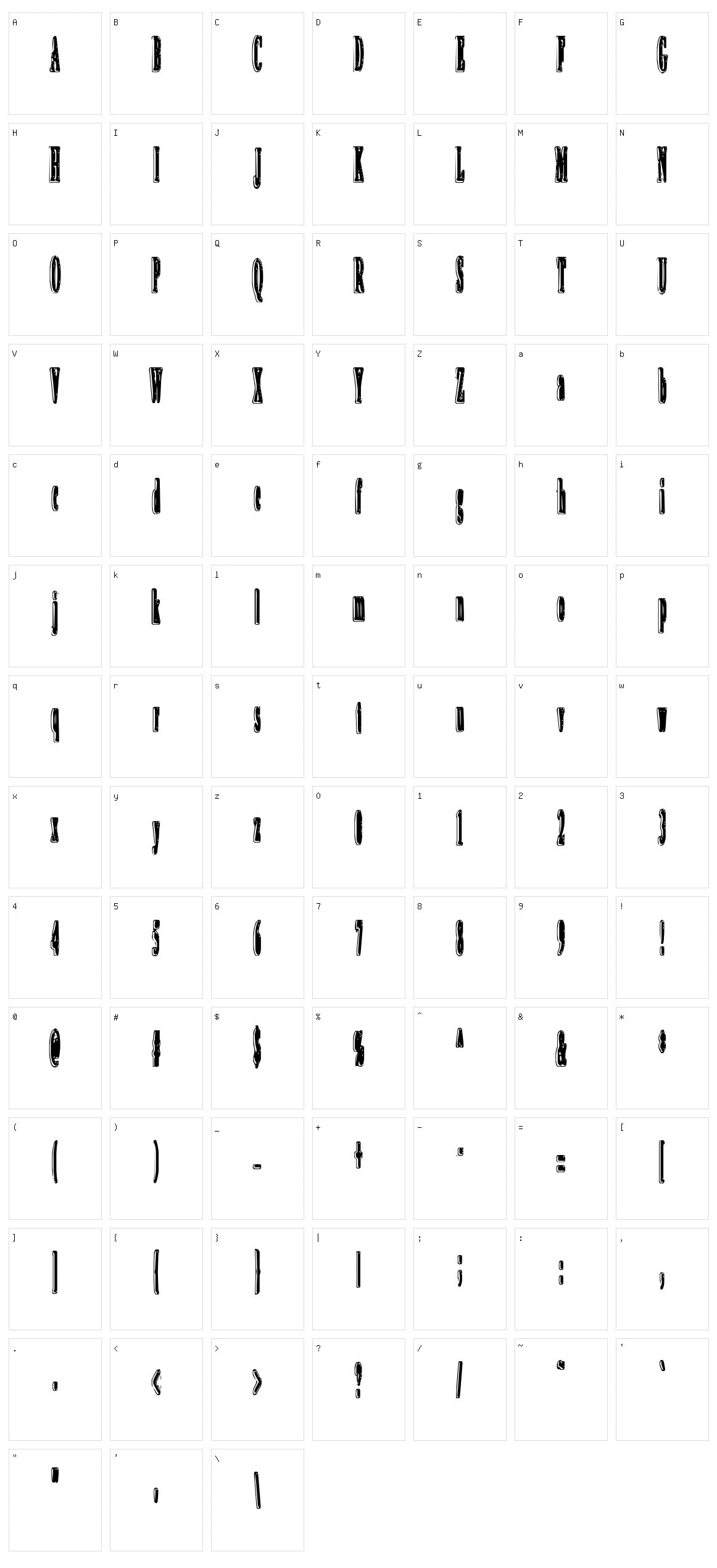 An Irritating Speck Character Set