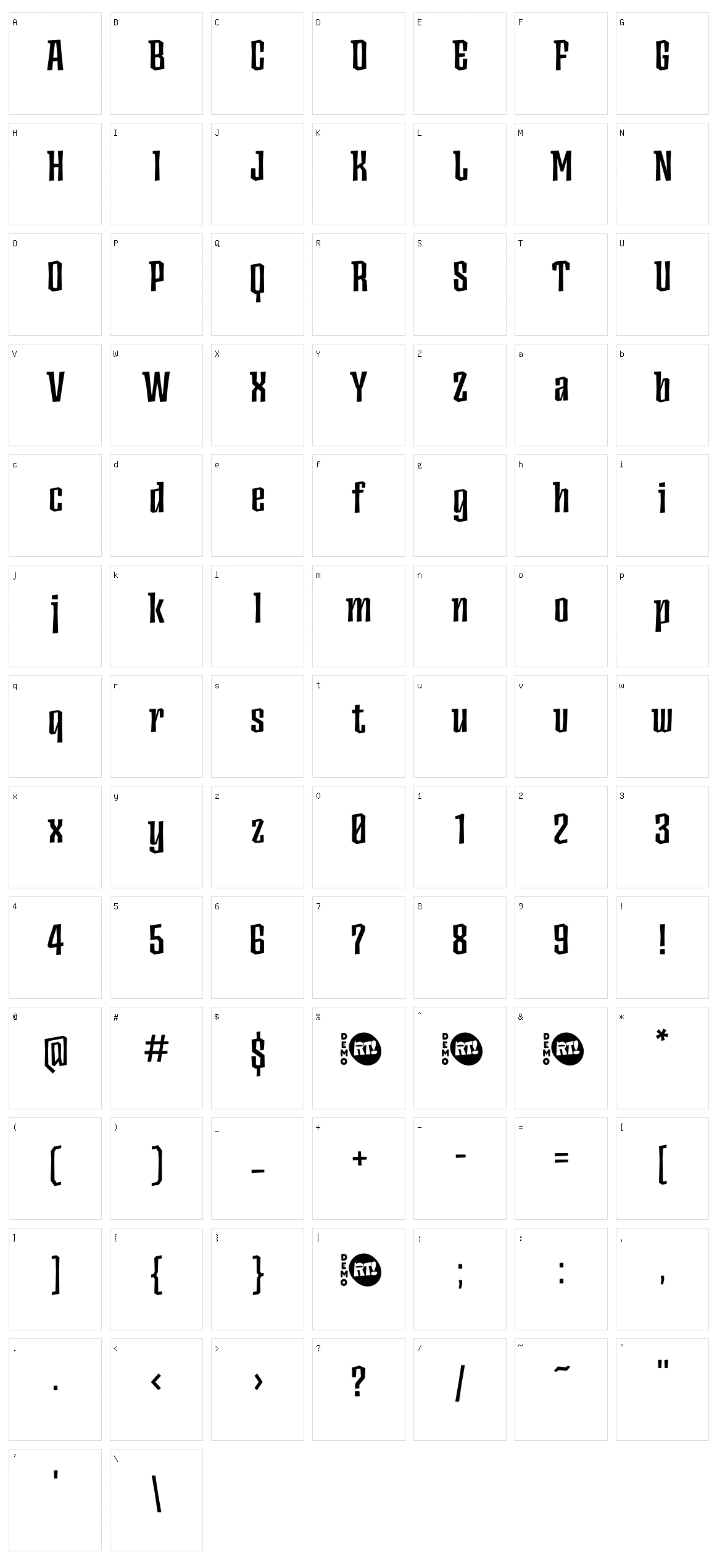 Ancoa Character Set