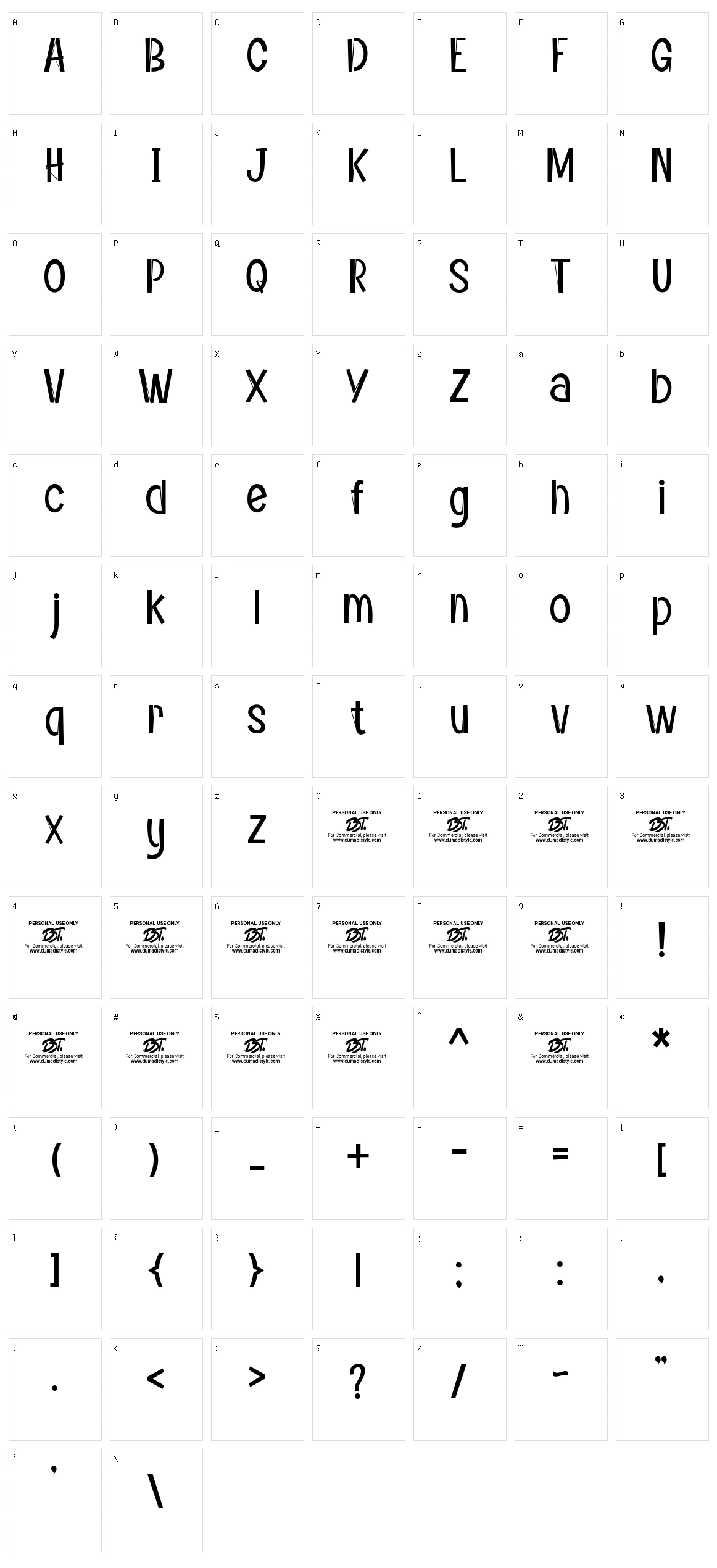 Andry Character Set