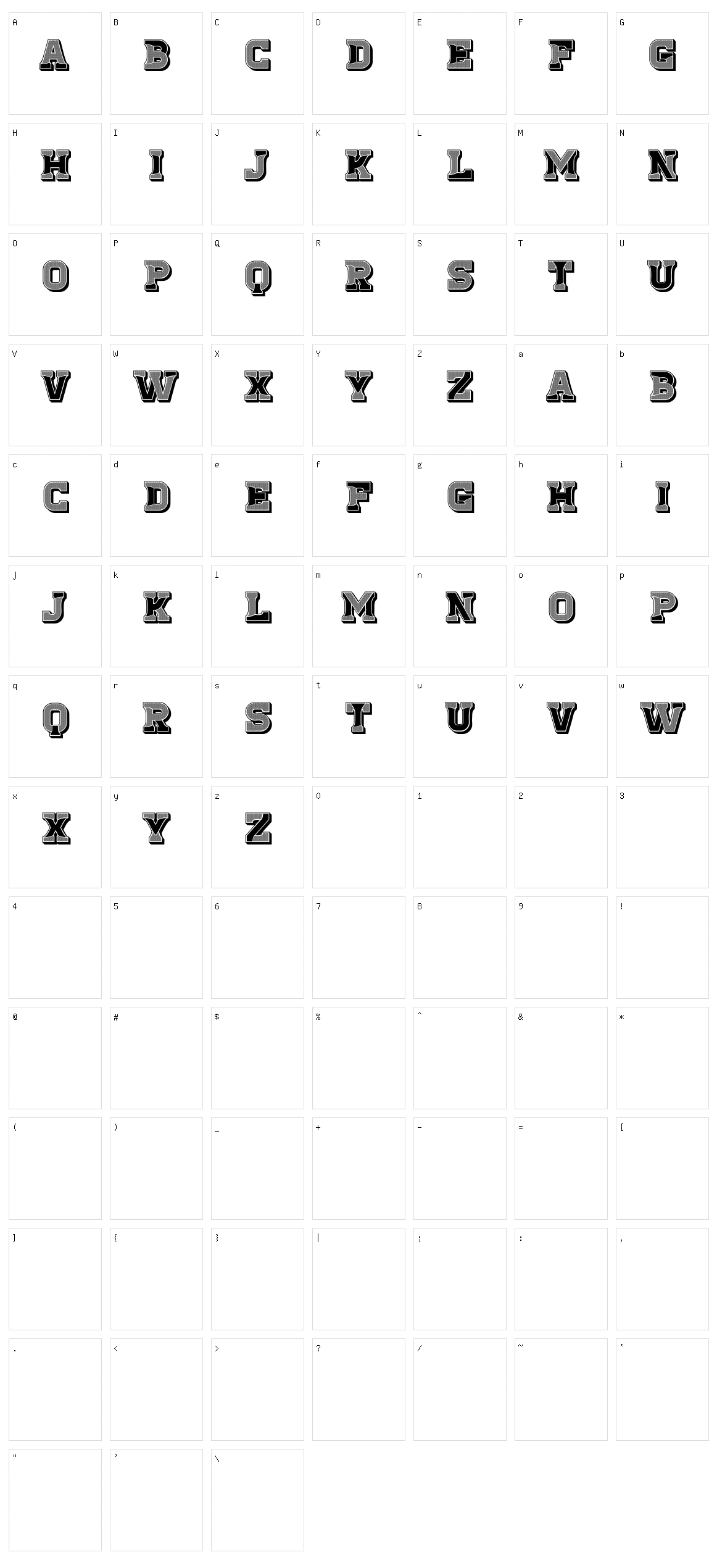 Antiqua Character Set