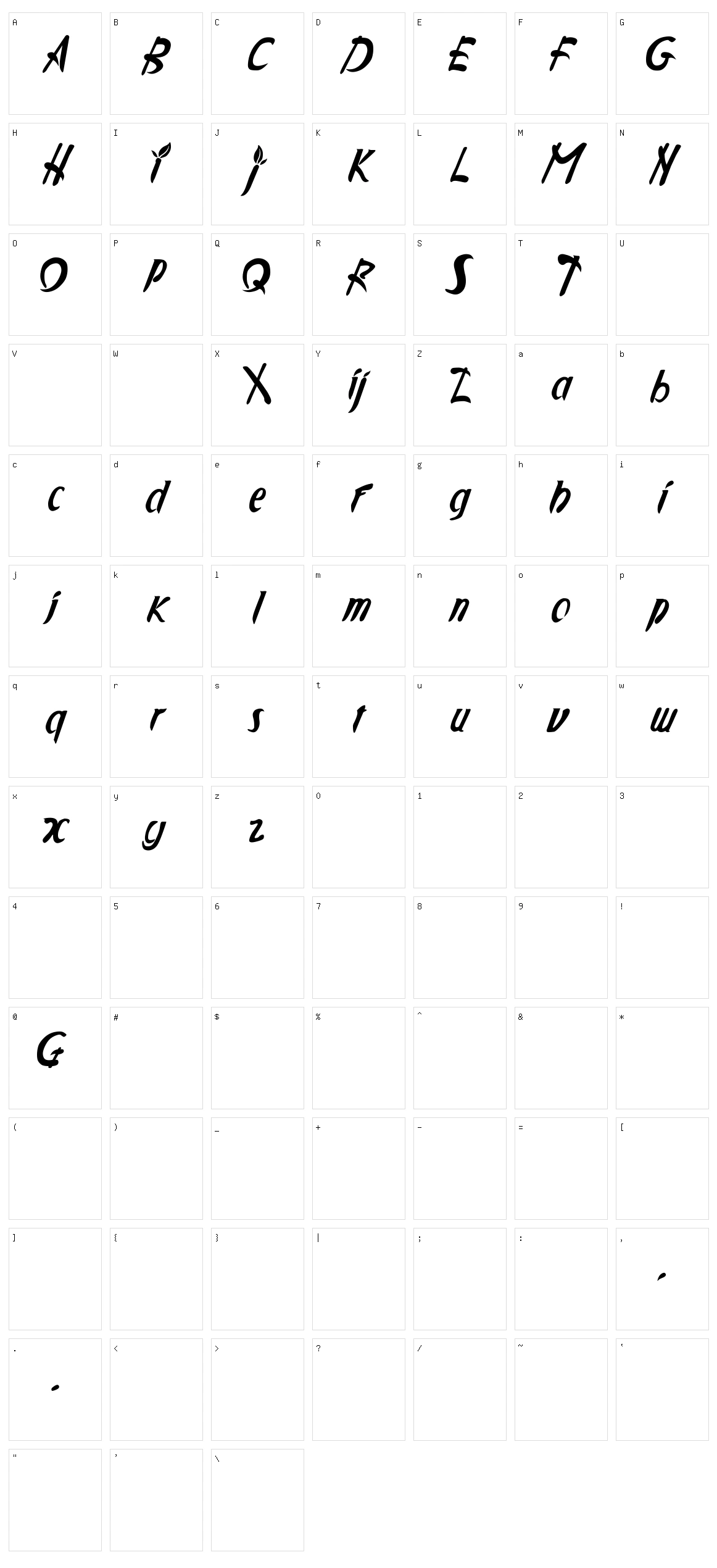 Applejuiced Character Set