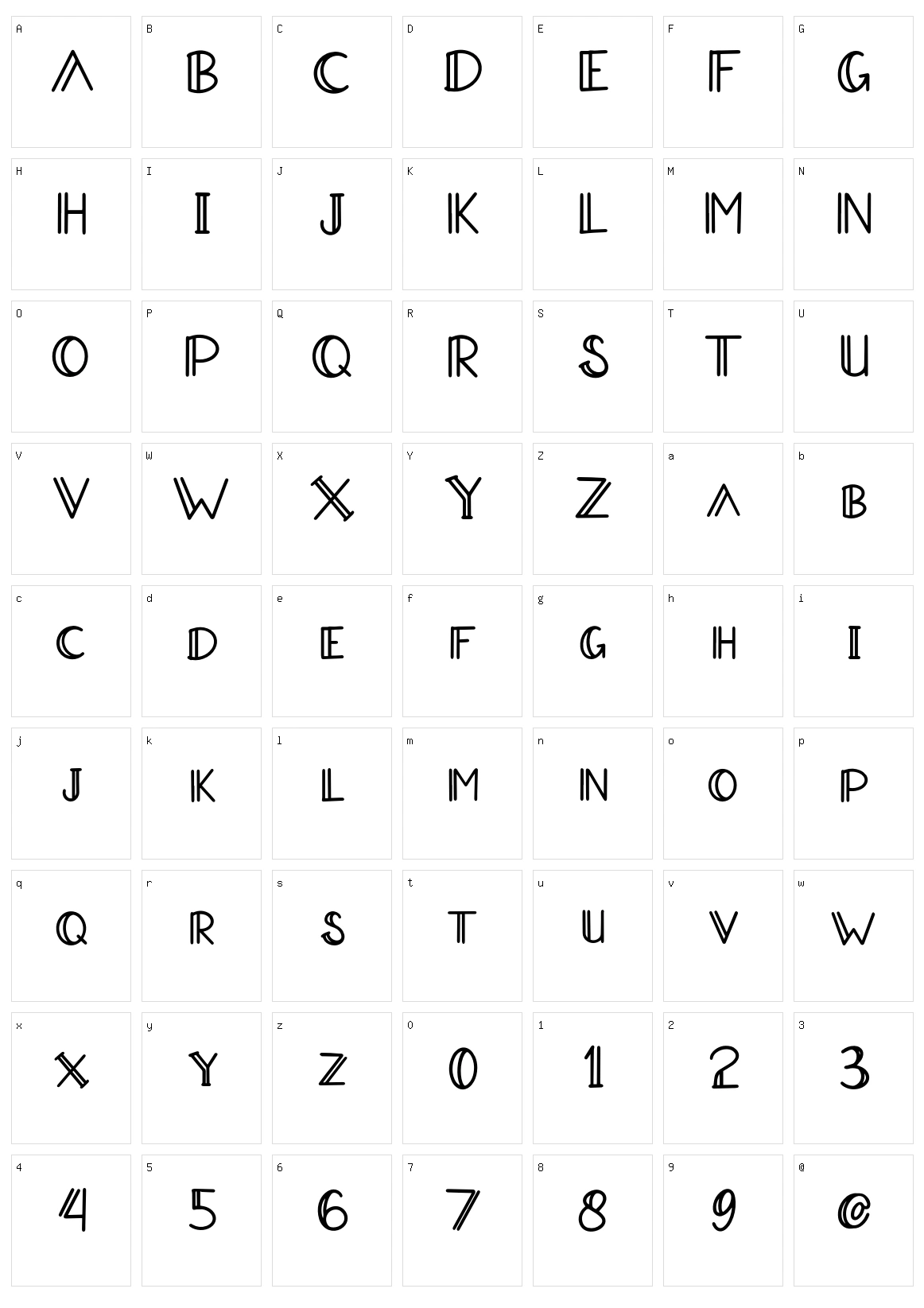 Aradeva Character Set