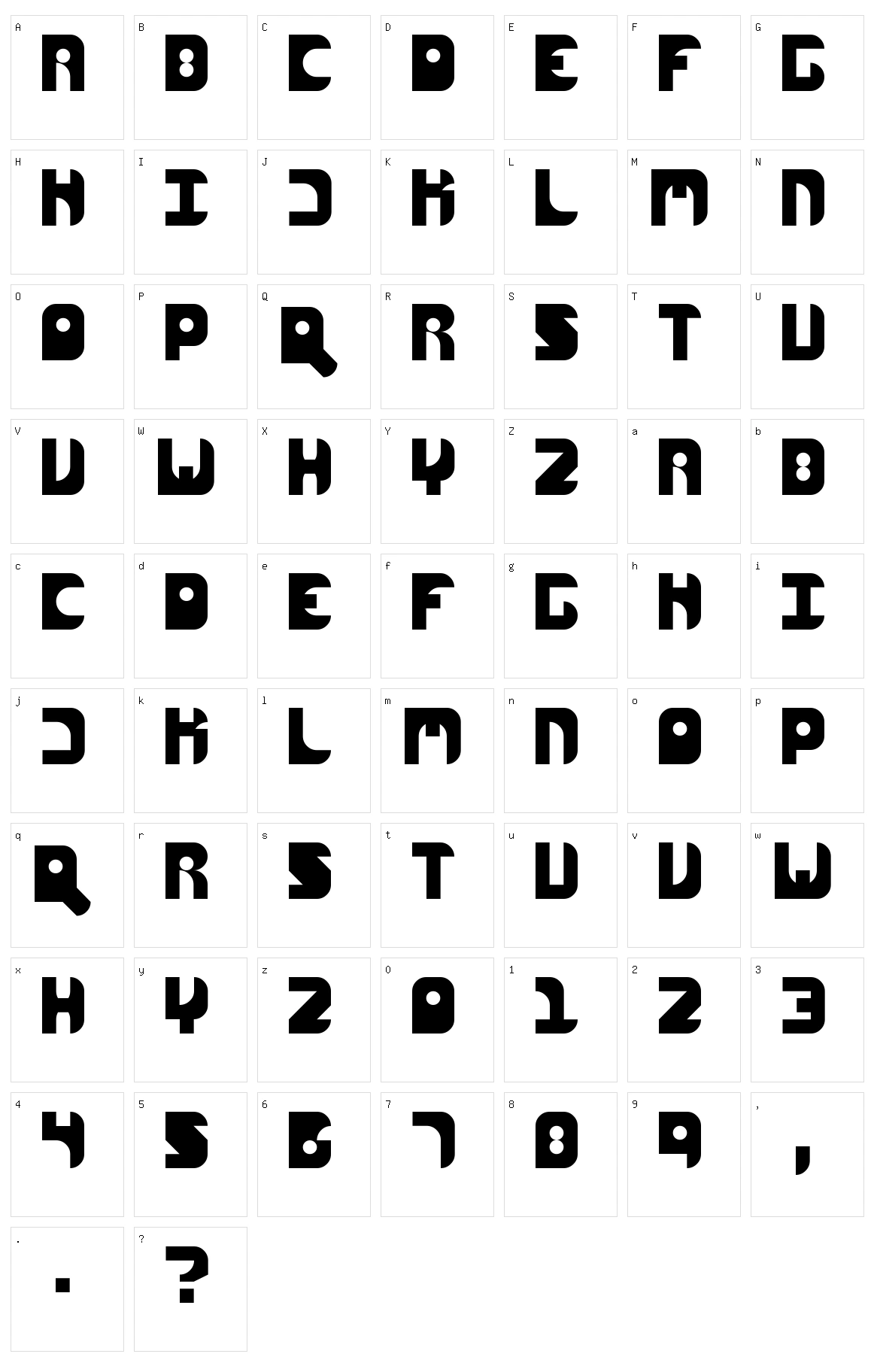Arcadia Character Set