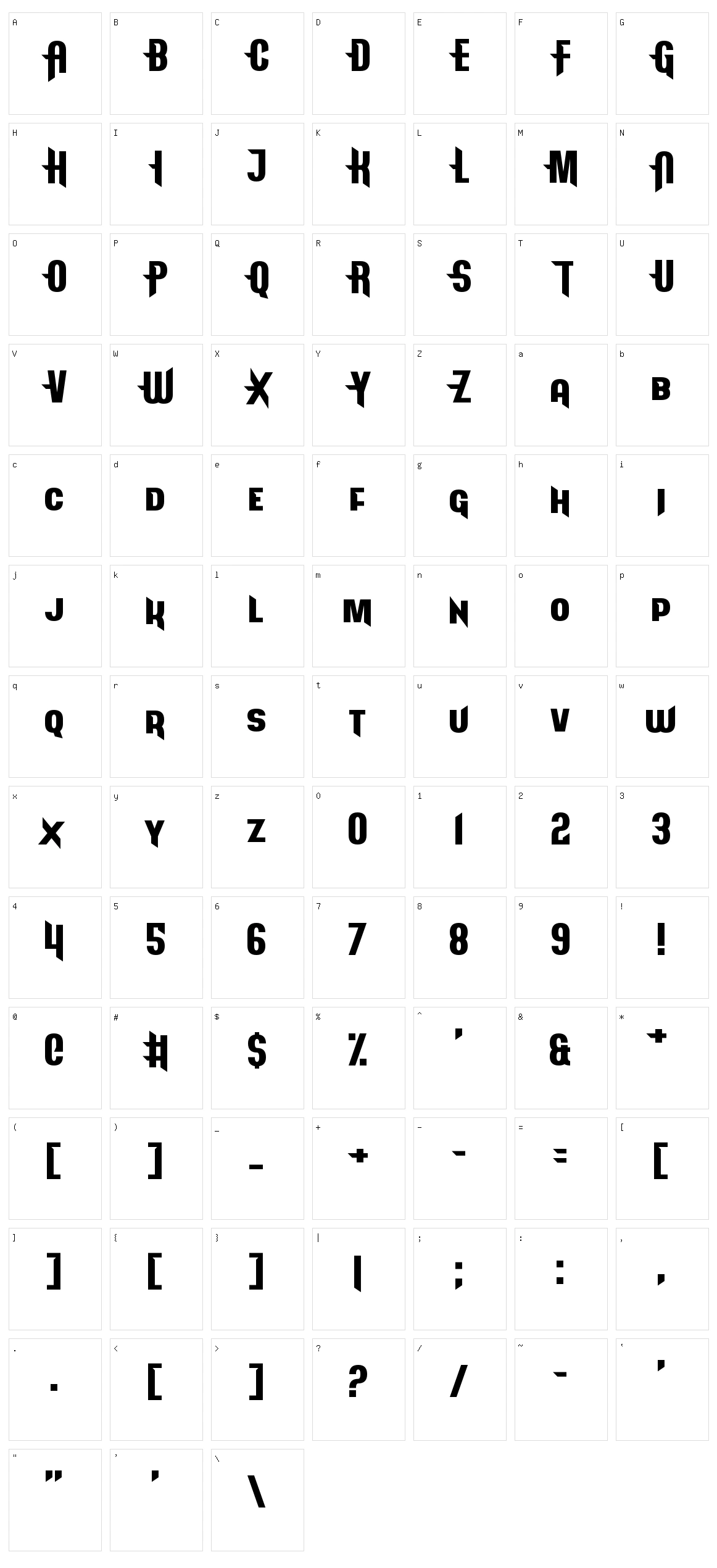 Arcapulse Character Set