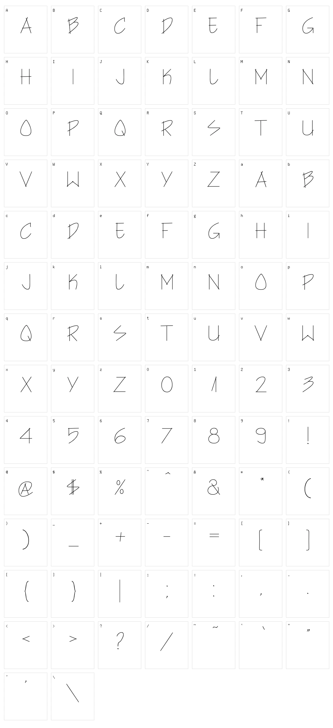 Architect's Hand Character Set