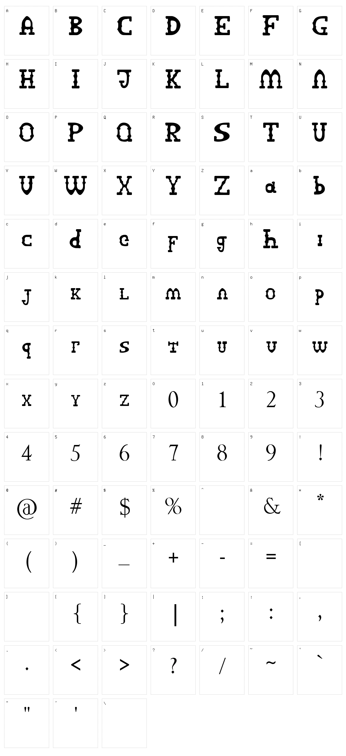 Arcutype SV Character Set