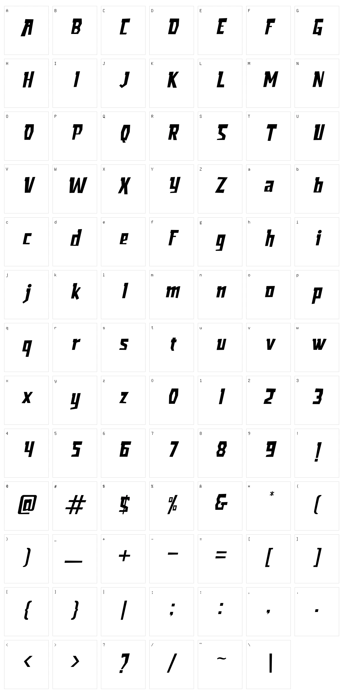 Armstrong Character Set