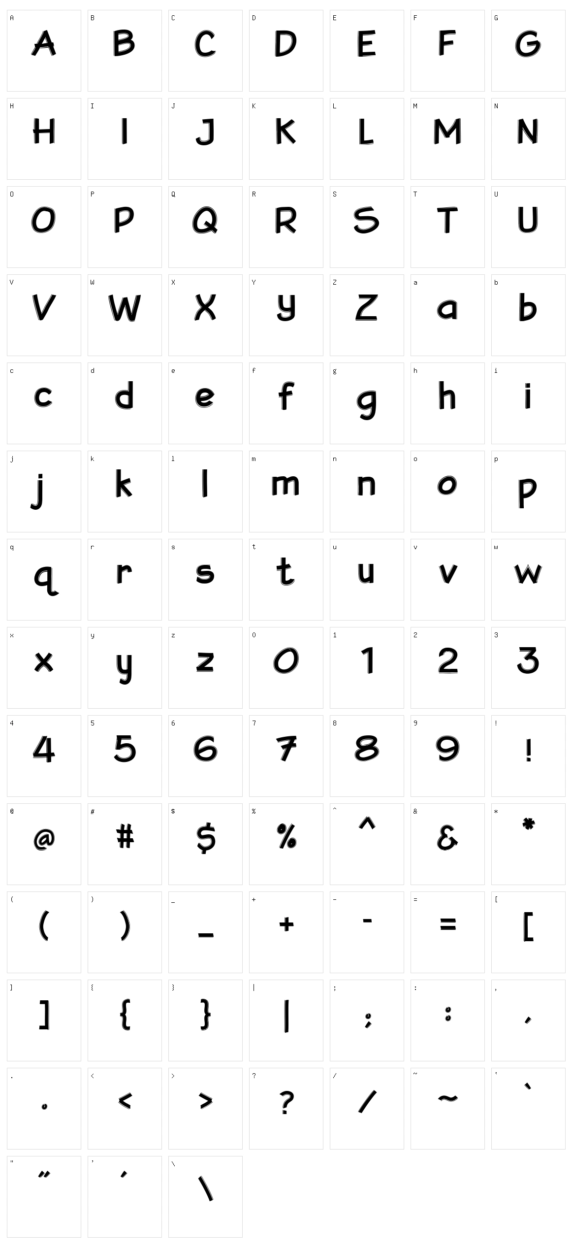 Artescratch Character Set