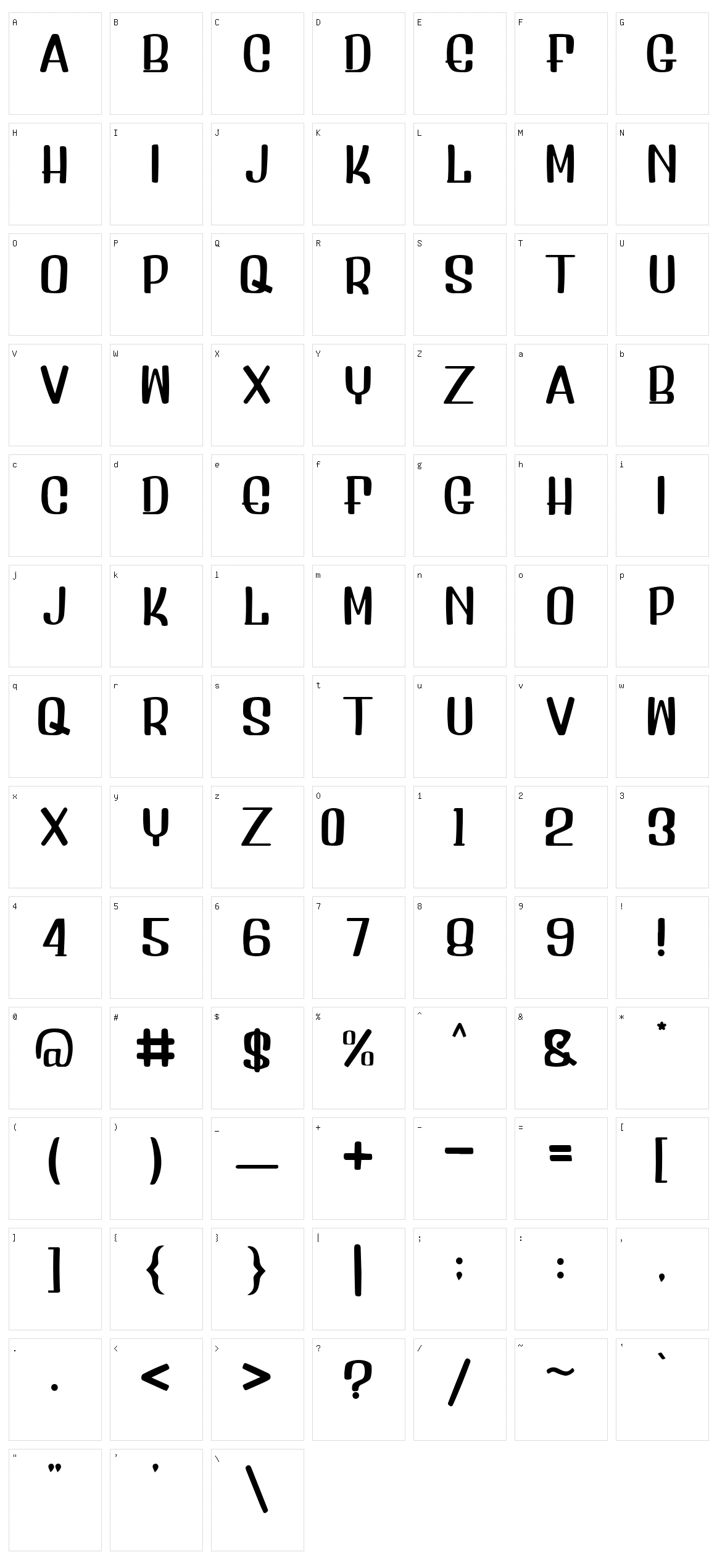 Artisa Character Set
