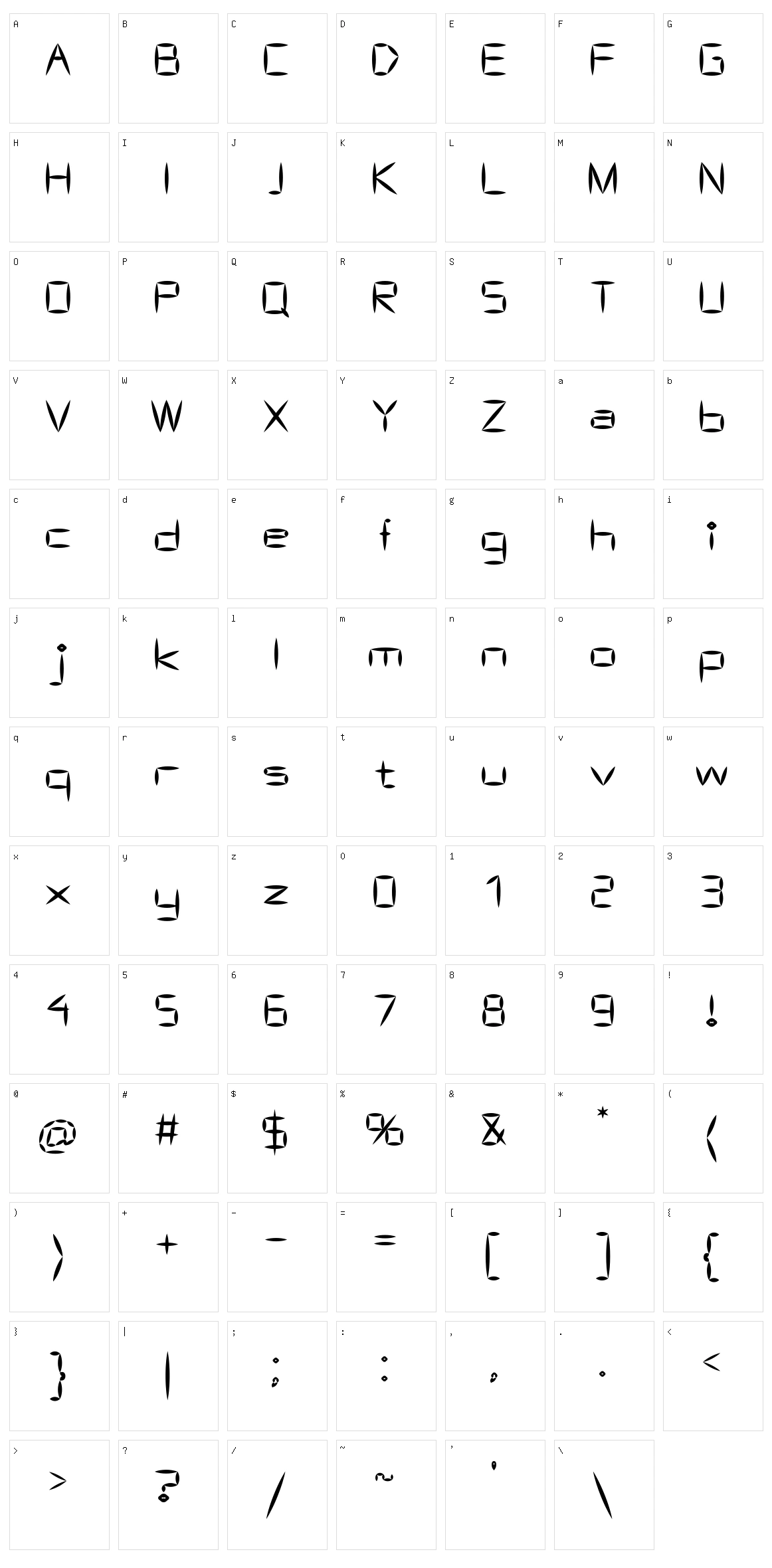 AS Bascalc Character Set