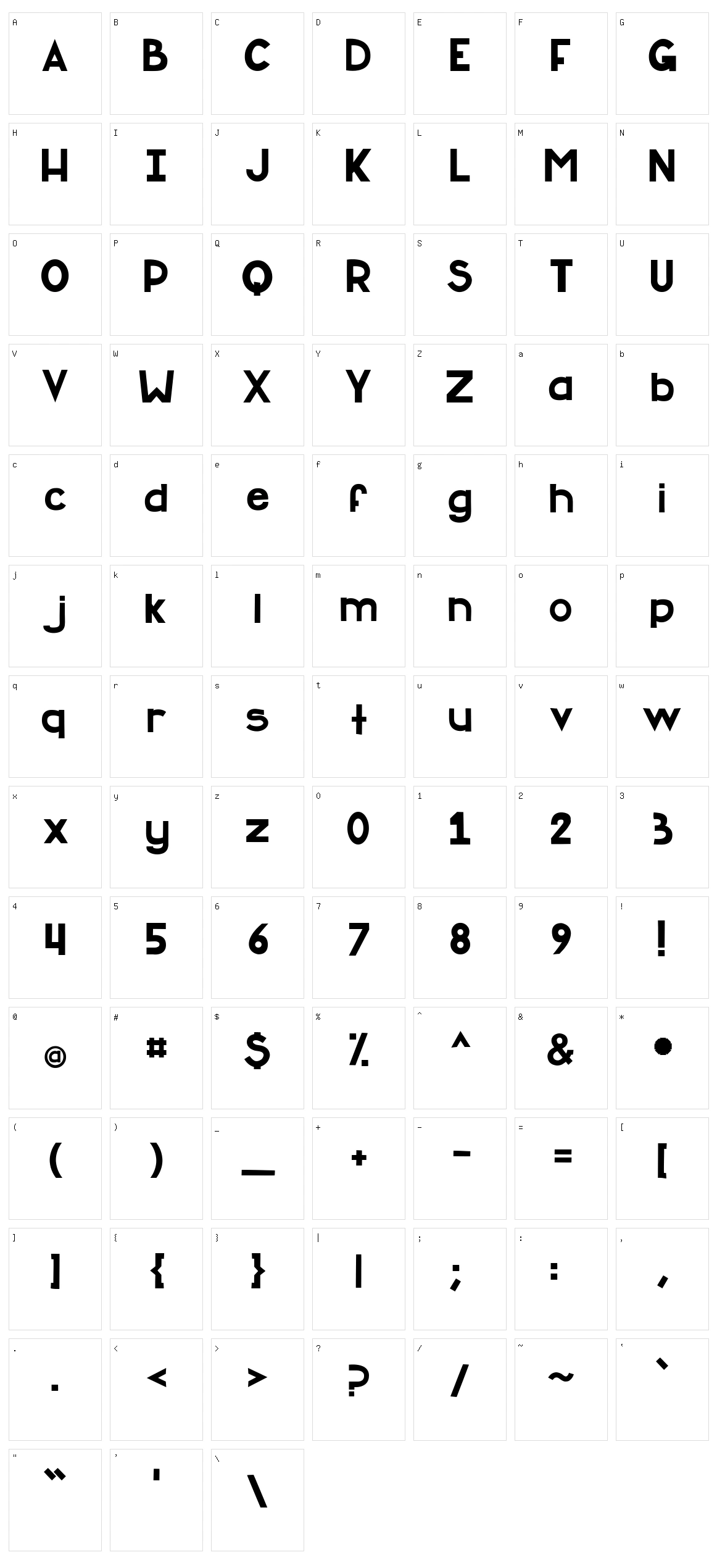 Ask My Flashlight Character Set