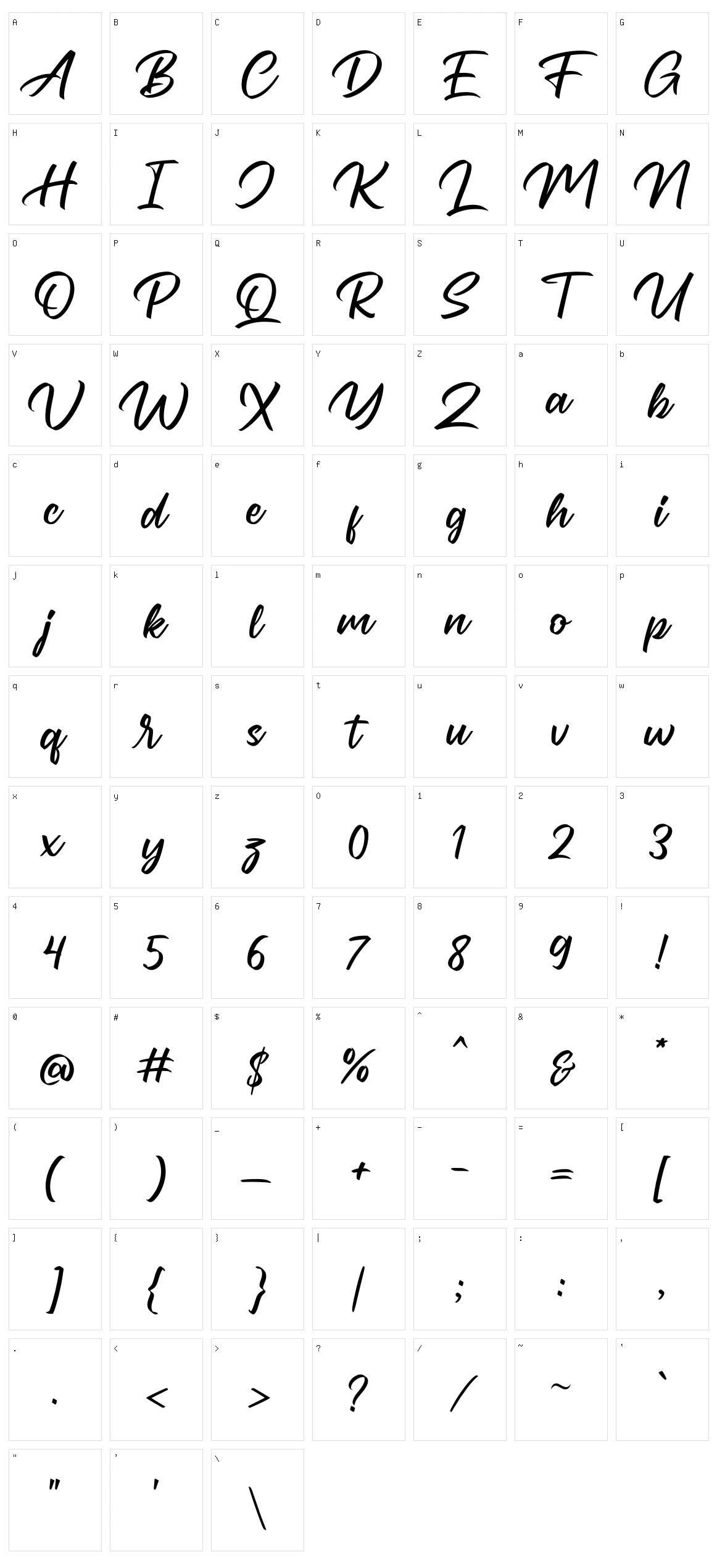 Asteratty Character Set
