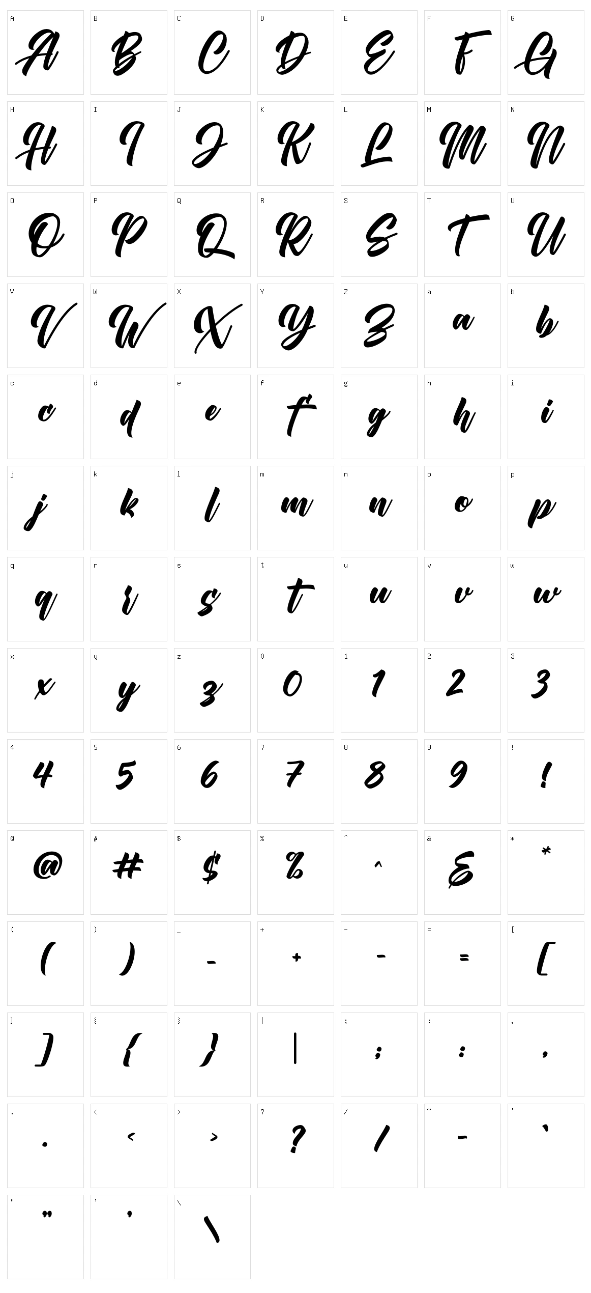 Billbreak Character Set