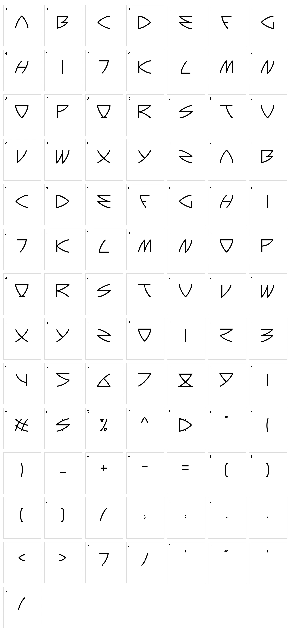 Auriga Character Set