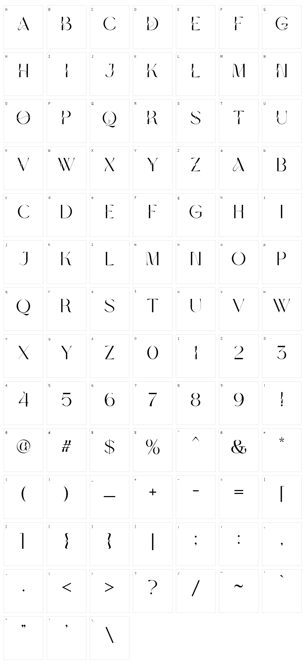 Auristela Character Set