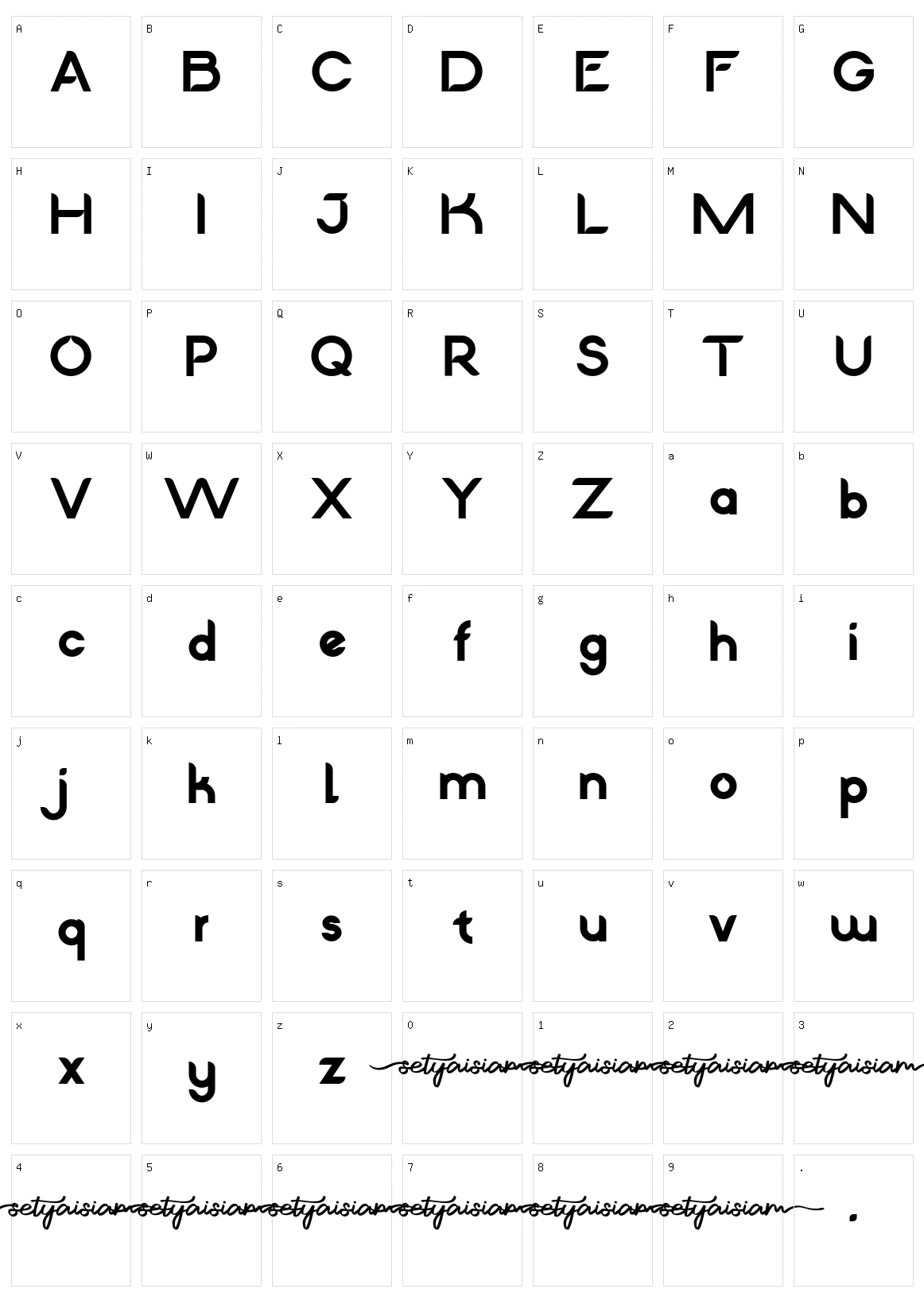 Avalea Character Set