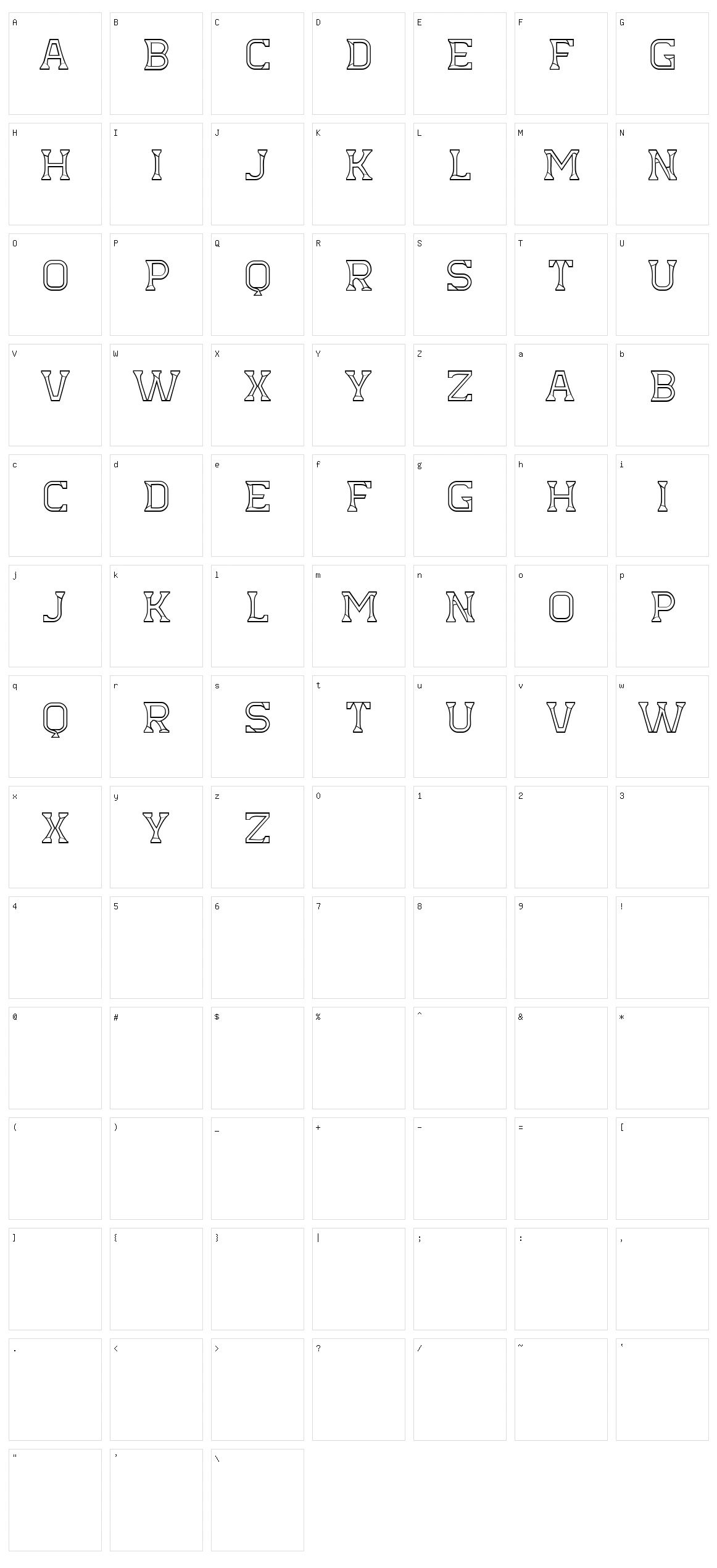 Avangarda Character Set